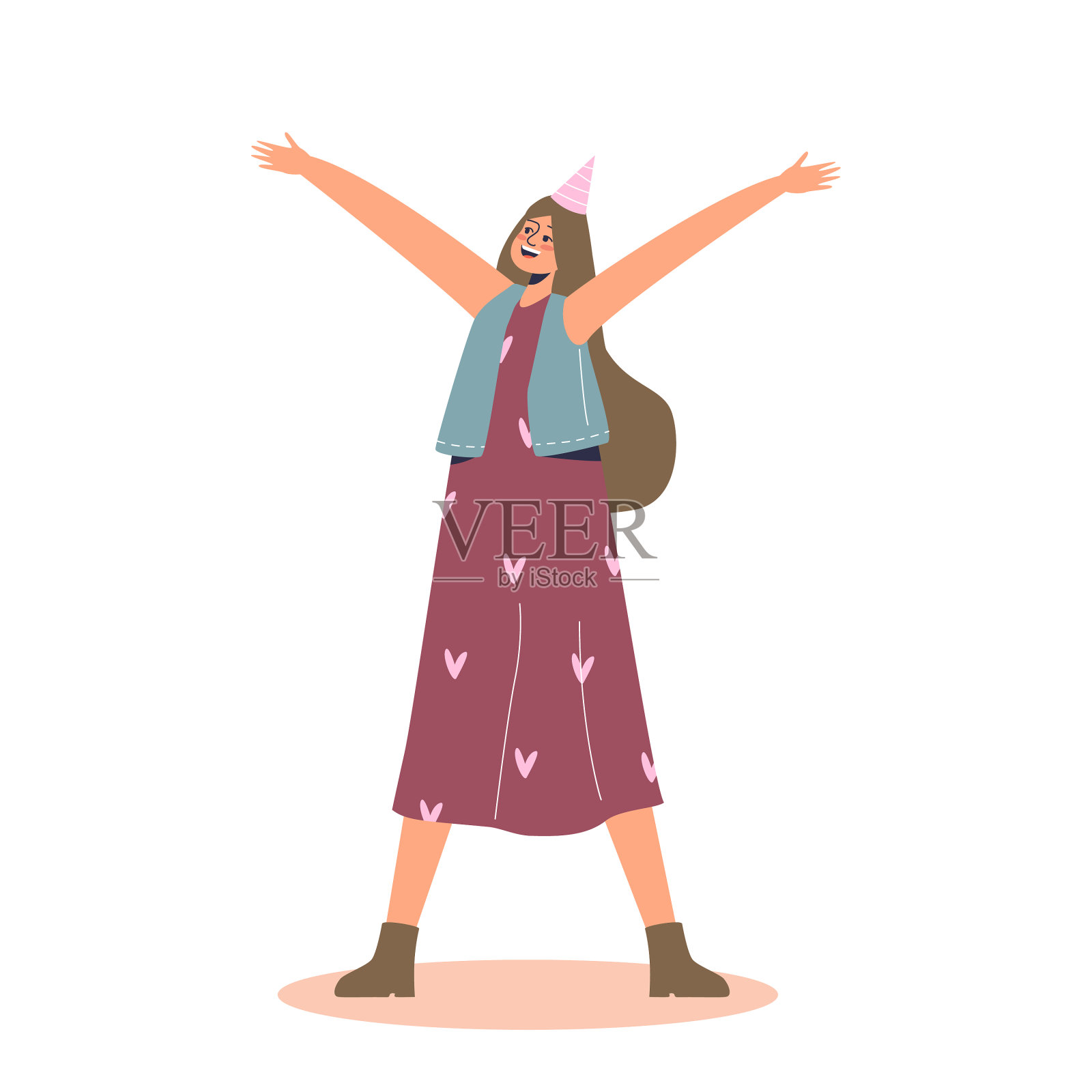 快乐的女孩在节日庆祝节日事件设计元素图片