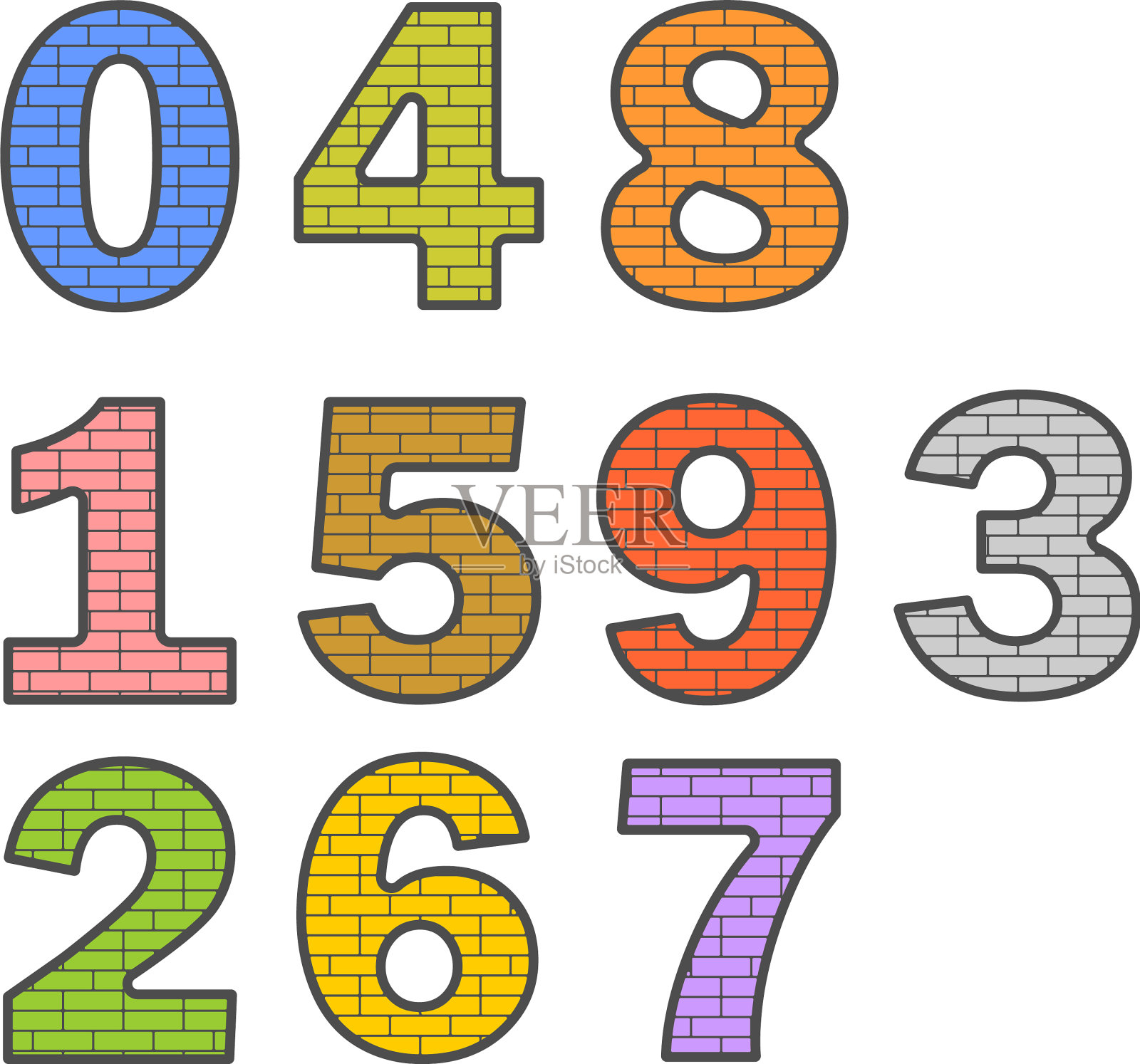 彩色数字插画图片素材