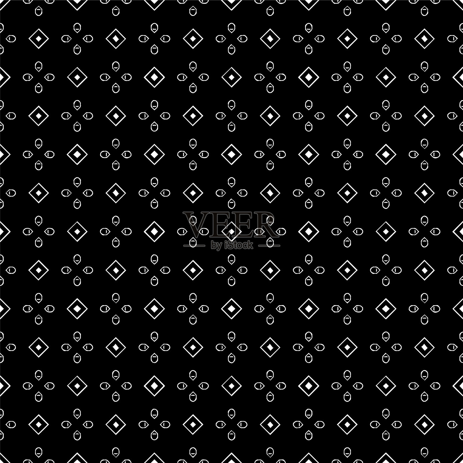 黑白无缝图案纹理插画图片素材