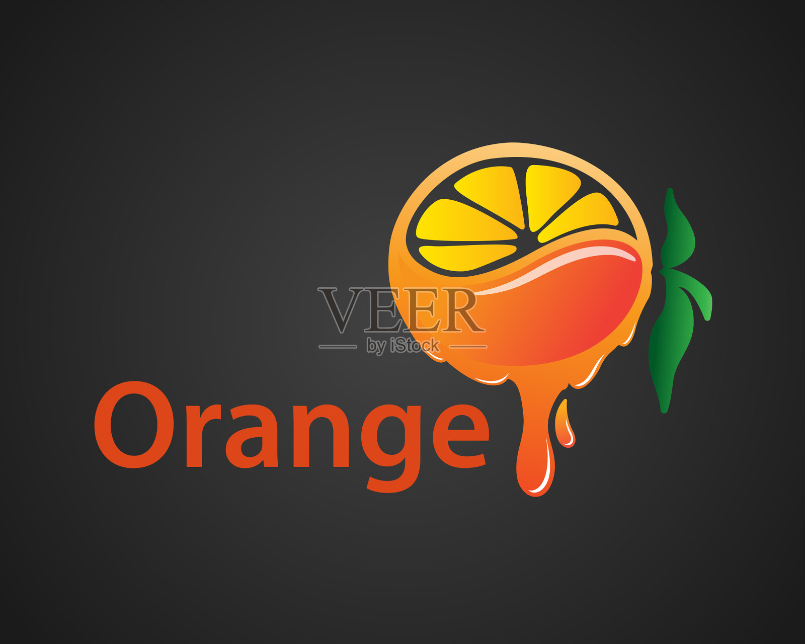 滴萃取水果，橘汁分离上插画图片素材