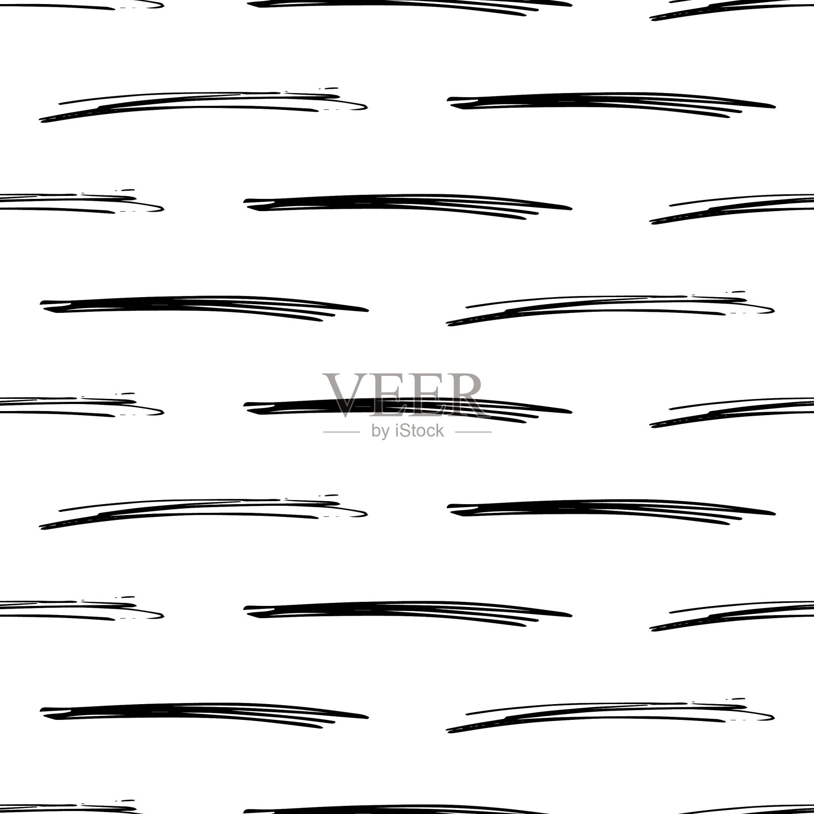 无缝图案与黑色铅笔笔触插画图片素材