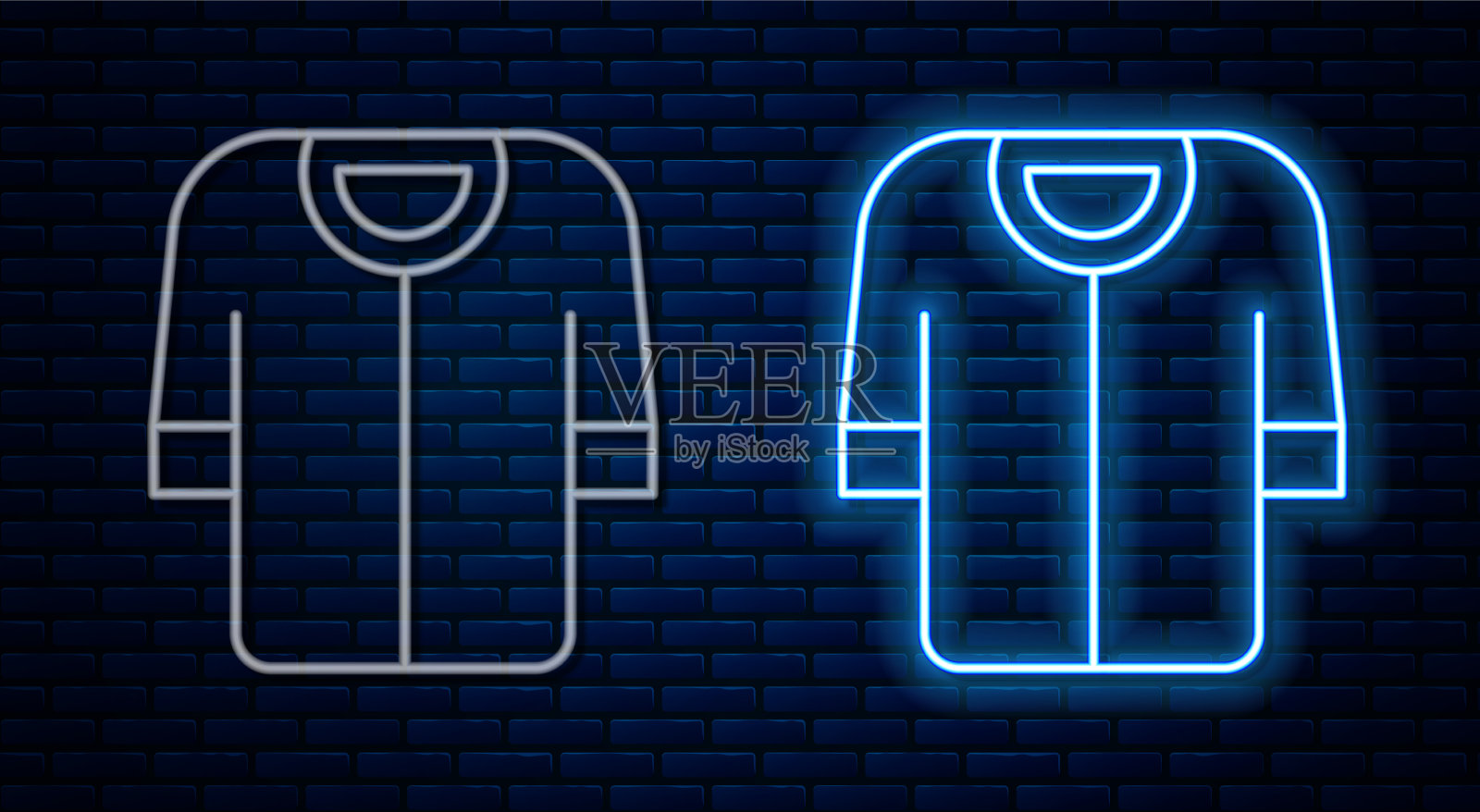 发光的霓虹灯线棒球t恤图标孤立插画图片素材