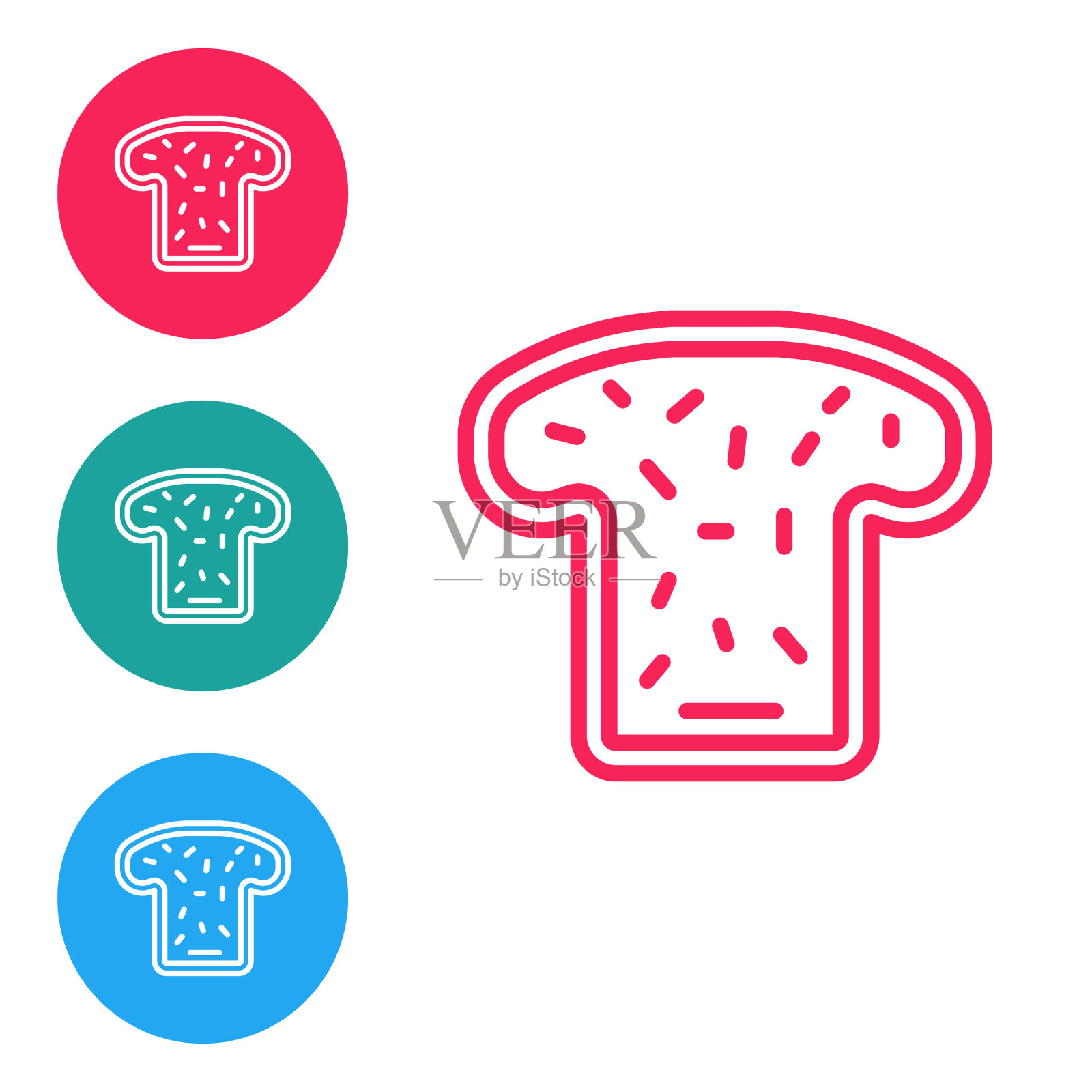 红线面包为三明治烤面包片烤图标素材