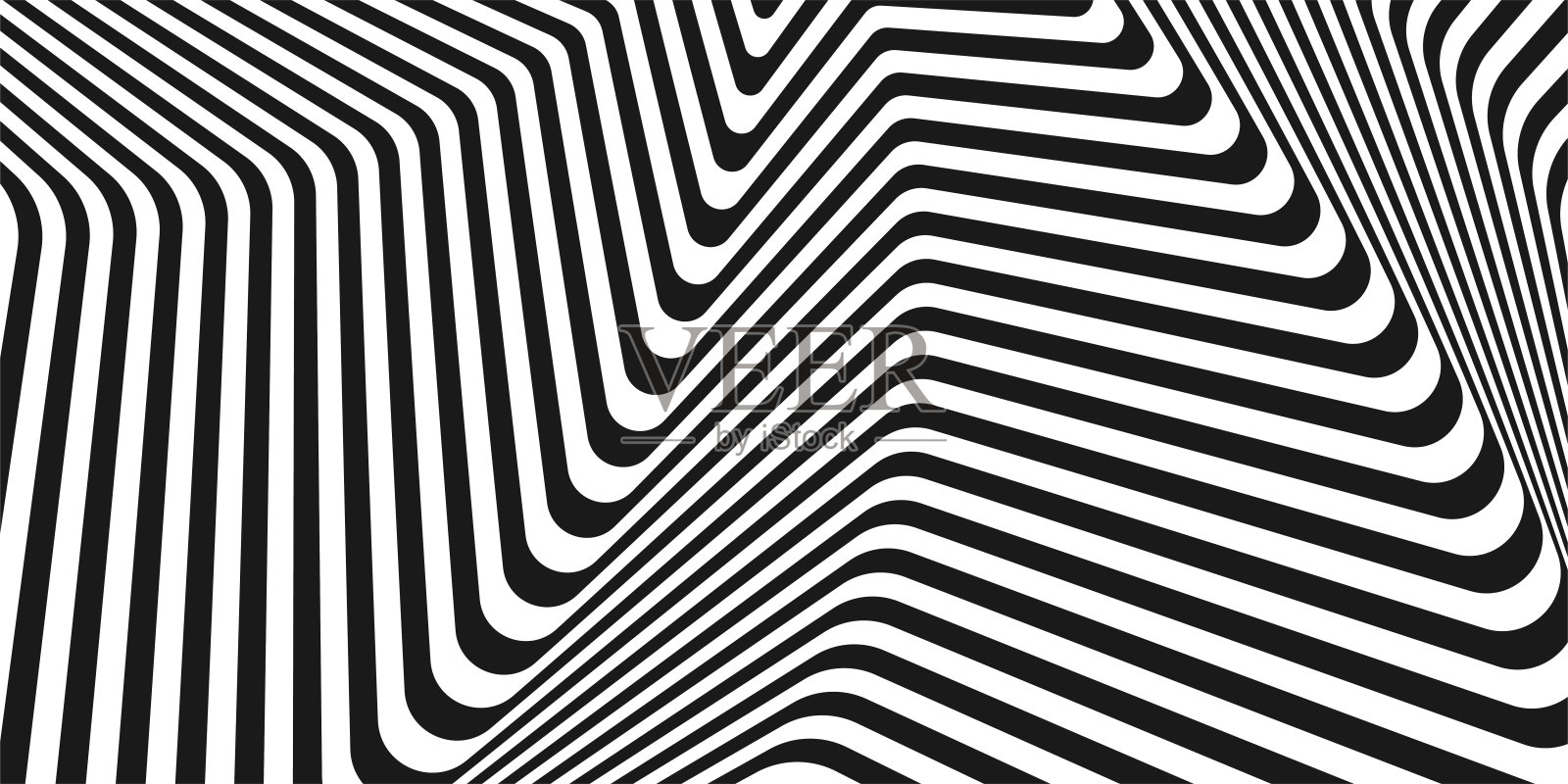 抽象对角背景的黑白重复直线条纹波浪线设计插画图片素材