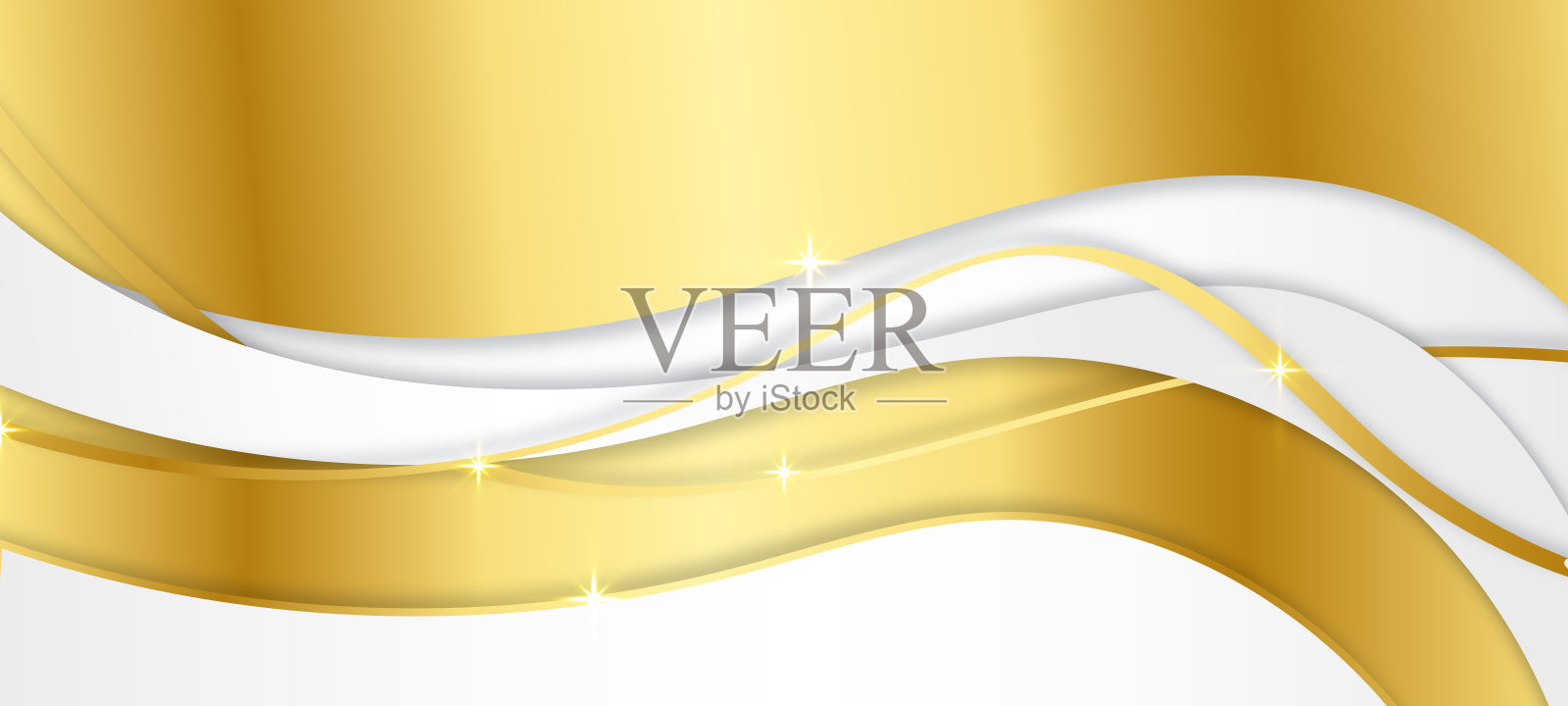 抽象优雅的白色奢华背景配合金色线条元素插画图片素材