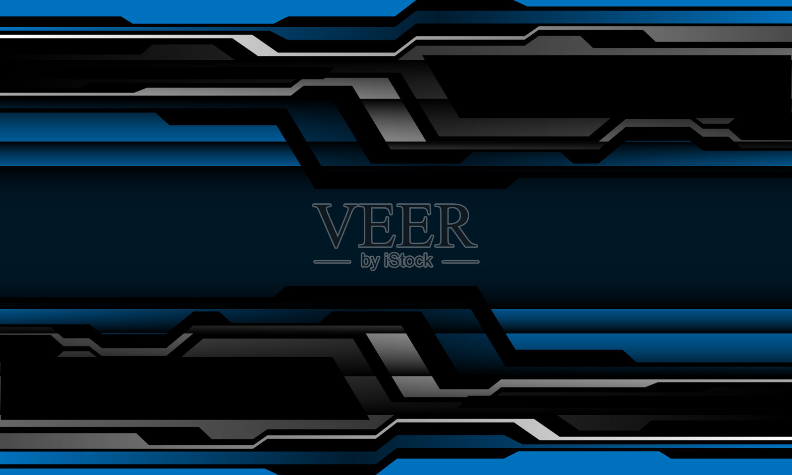 抽象蓝色银色黑色网络几何设计现代未来背景向量插画图片素材