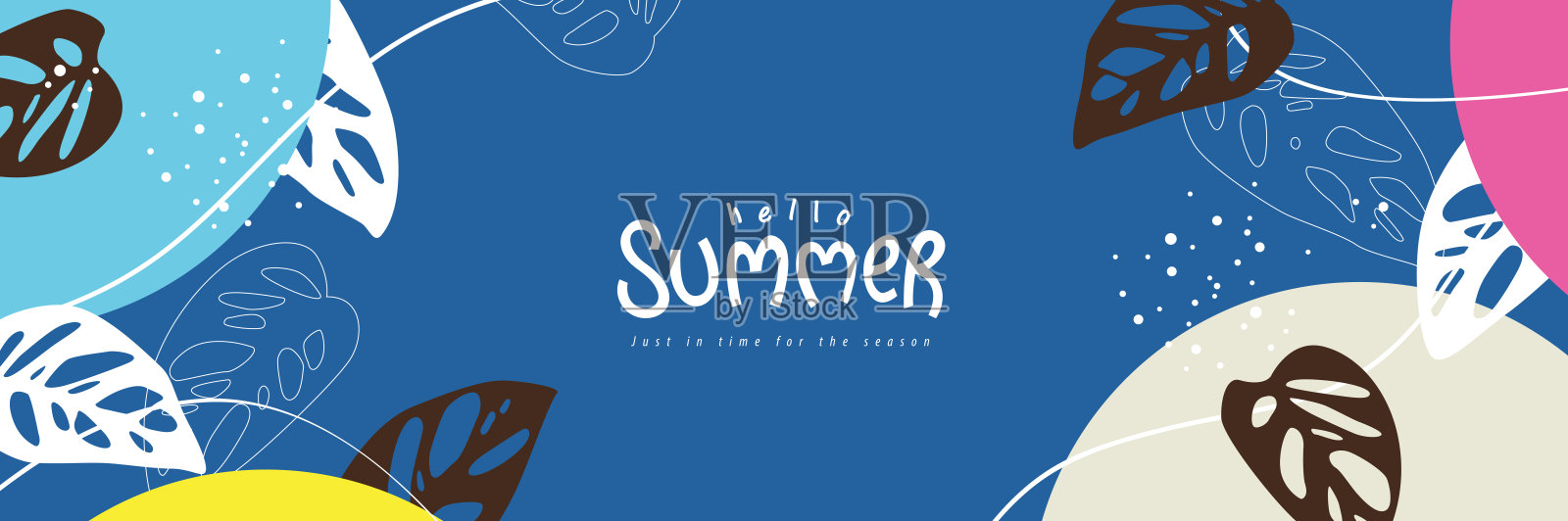热带夏季背景布局横幅设计插画图片素材