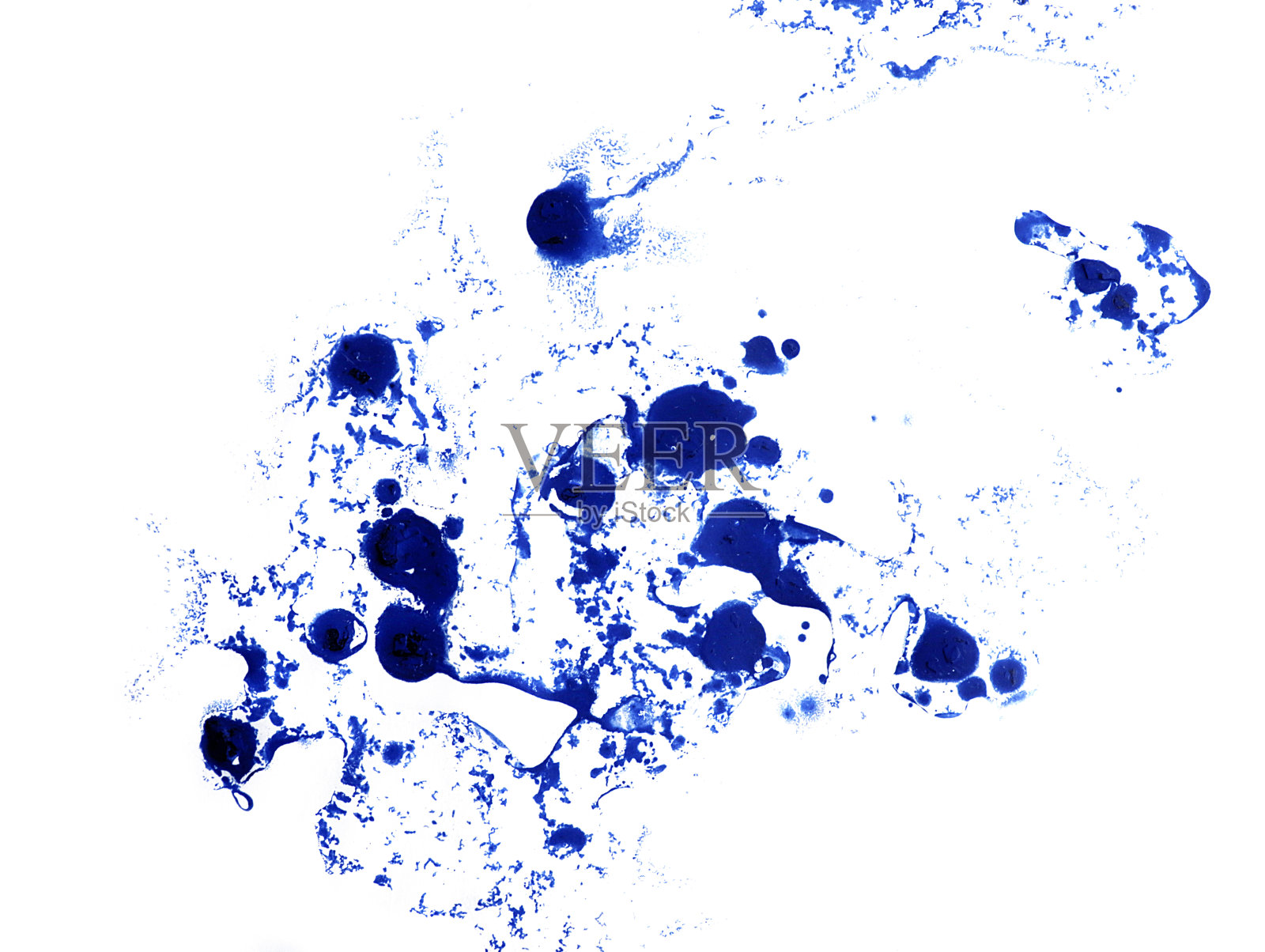 油墨，油漆，抽象。特写蓝色，抽象手绘绘画背景。高质感的油漆。插画图片素材