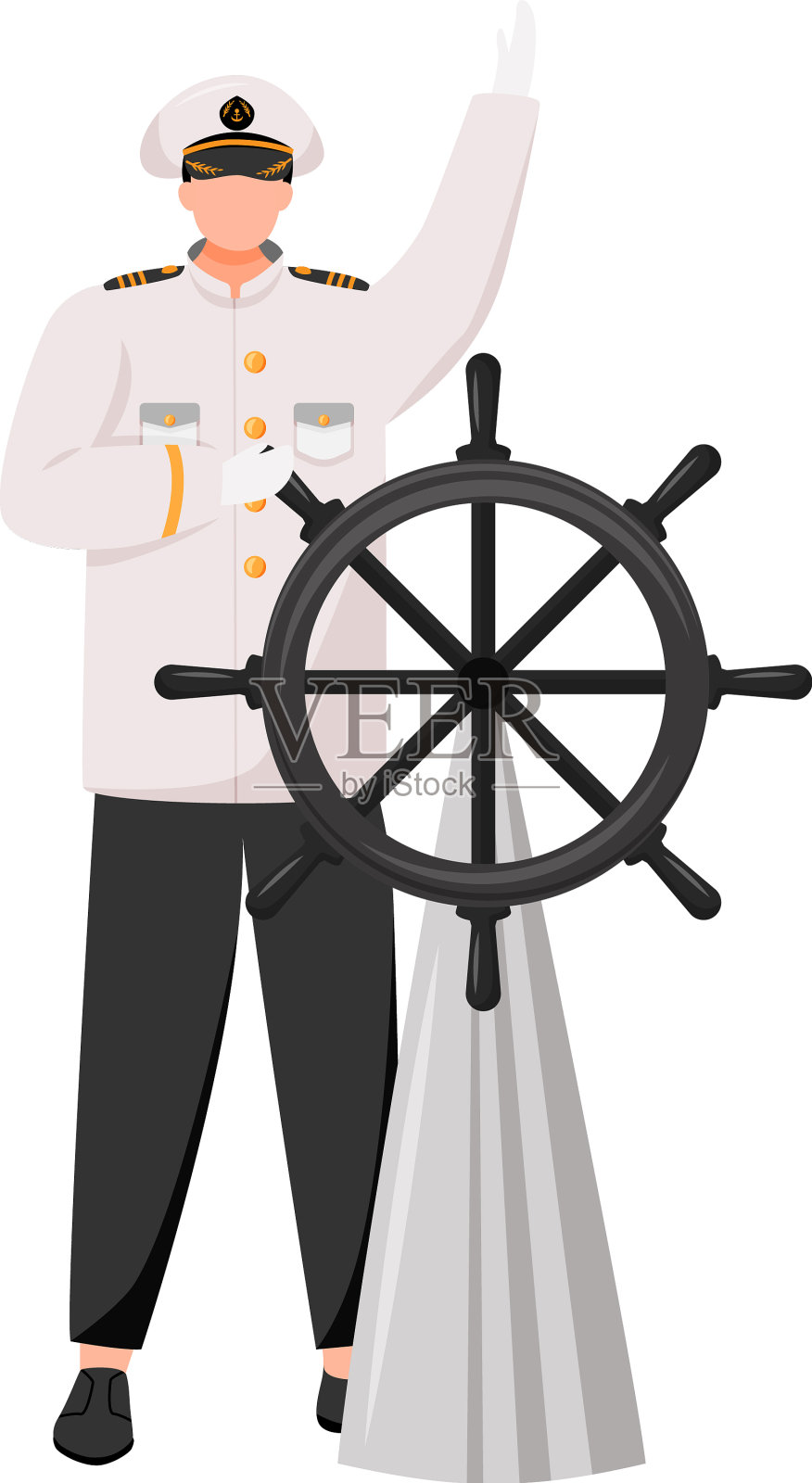 船长平领航员与舵邮轮设计元素图片