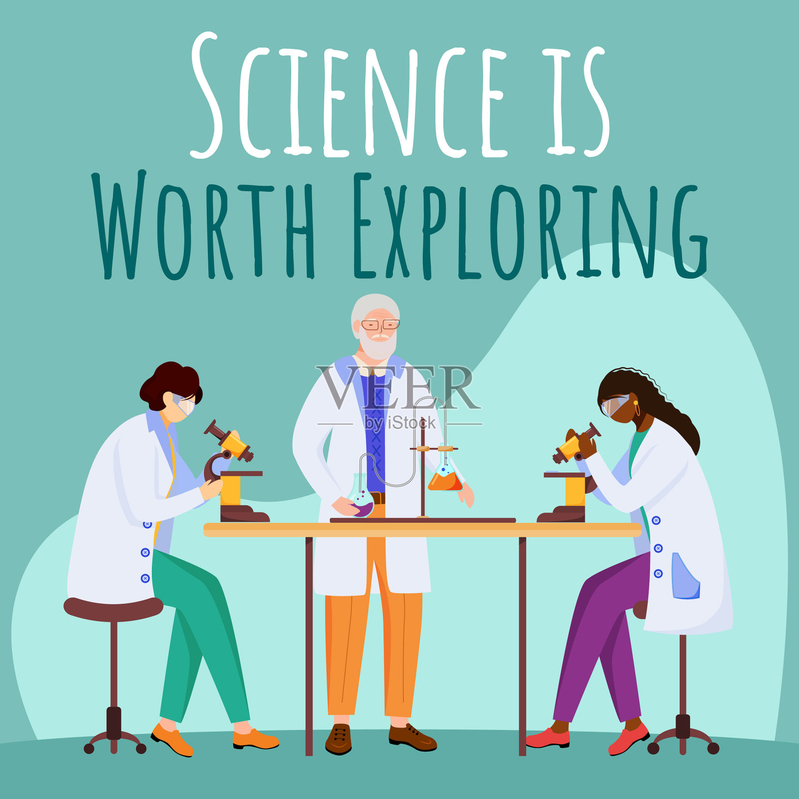 科学是值得探索的社交媒体帖子插画图片素材