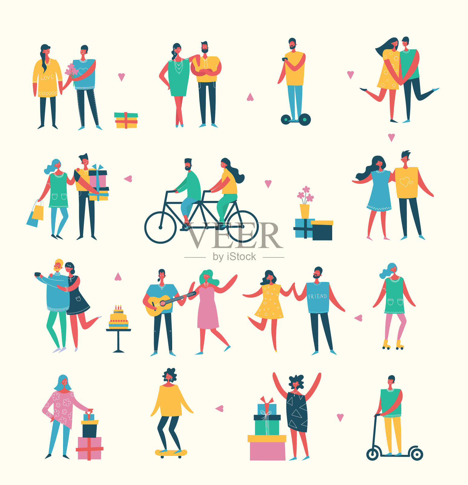 一套不同的插画图片素材