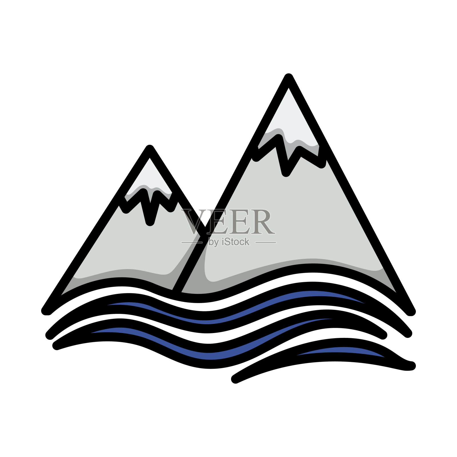 在晴空中的人插画图片素材