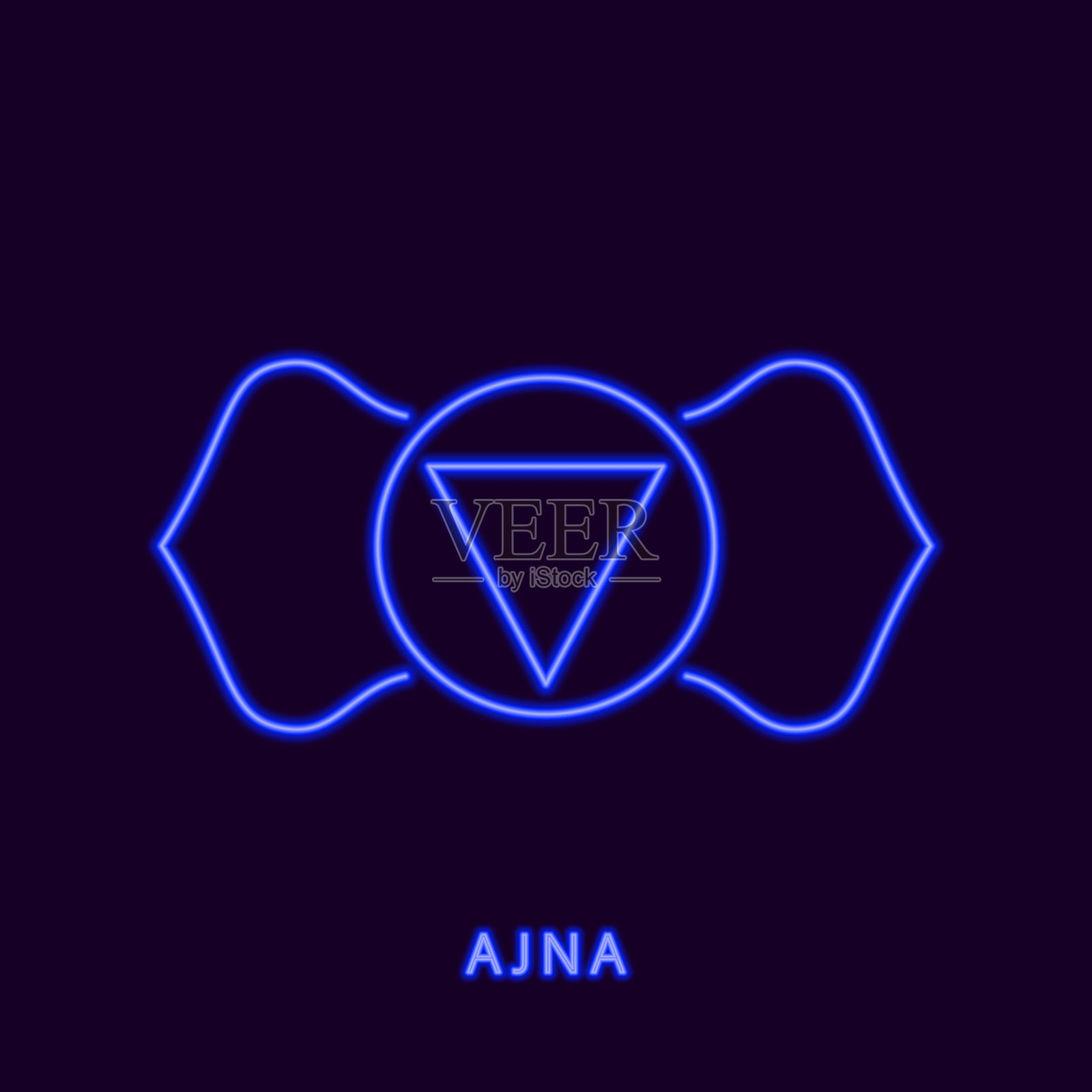 氖脉轮ajna第三只眼睛插画图片素材