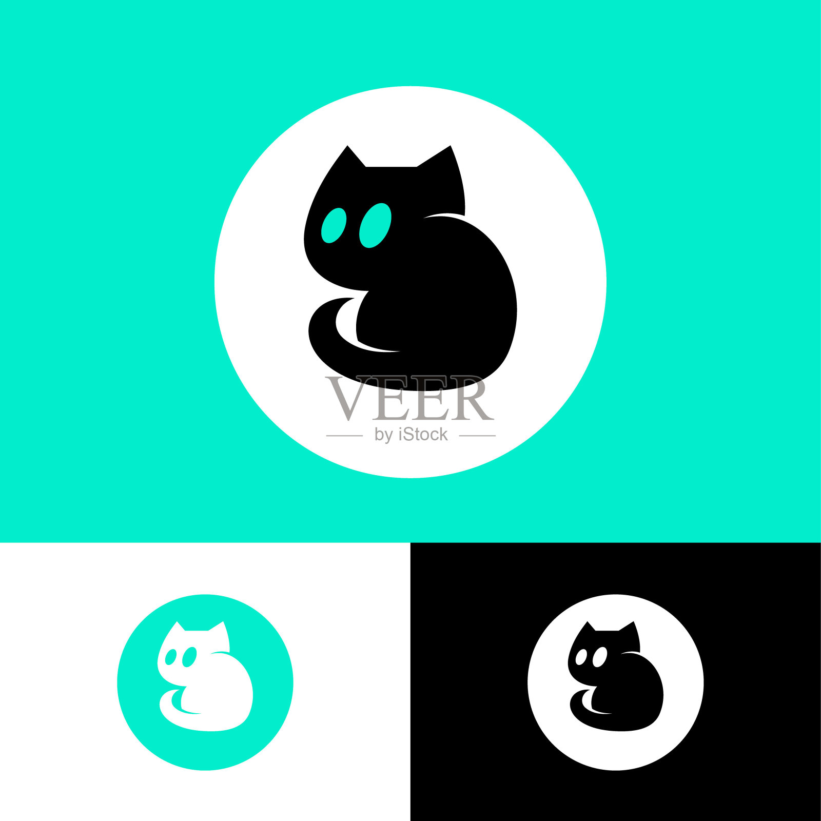 猫咪图标：宠物医院服务插画图片素材