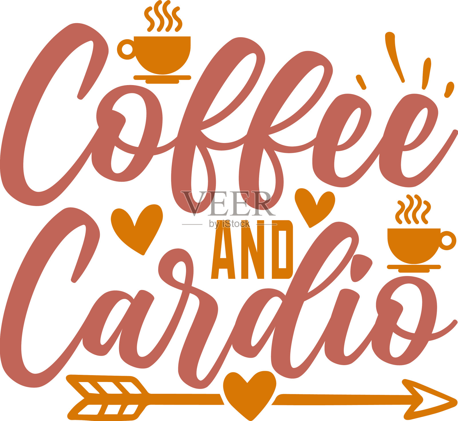 咖啡和有氧t恤和SVG设计插画图片素材