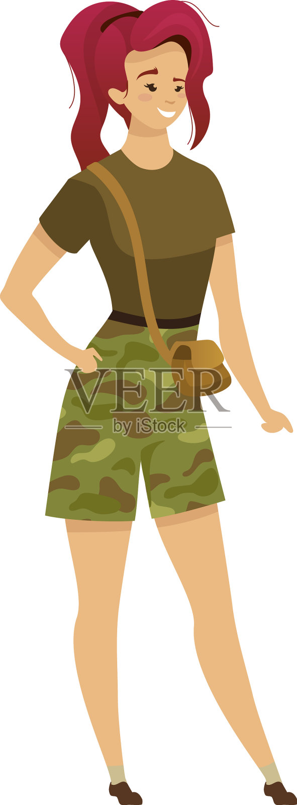 探险者平色女游客在设计元素图片