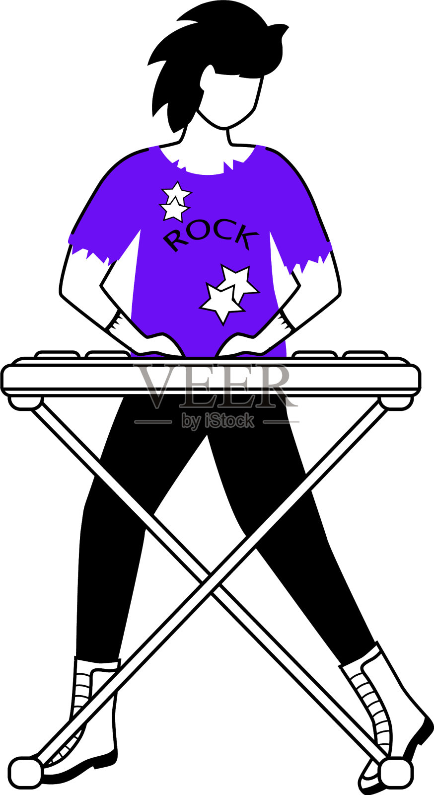 键盘手平轮廓键盘播放器设计元素图片