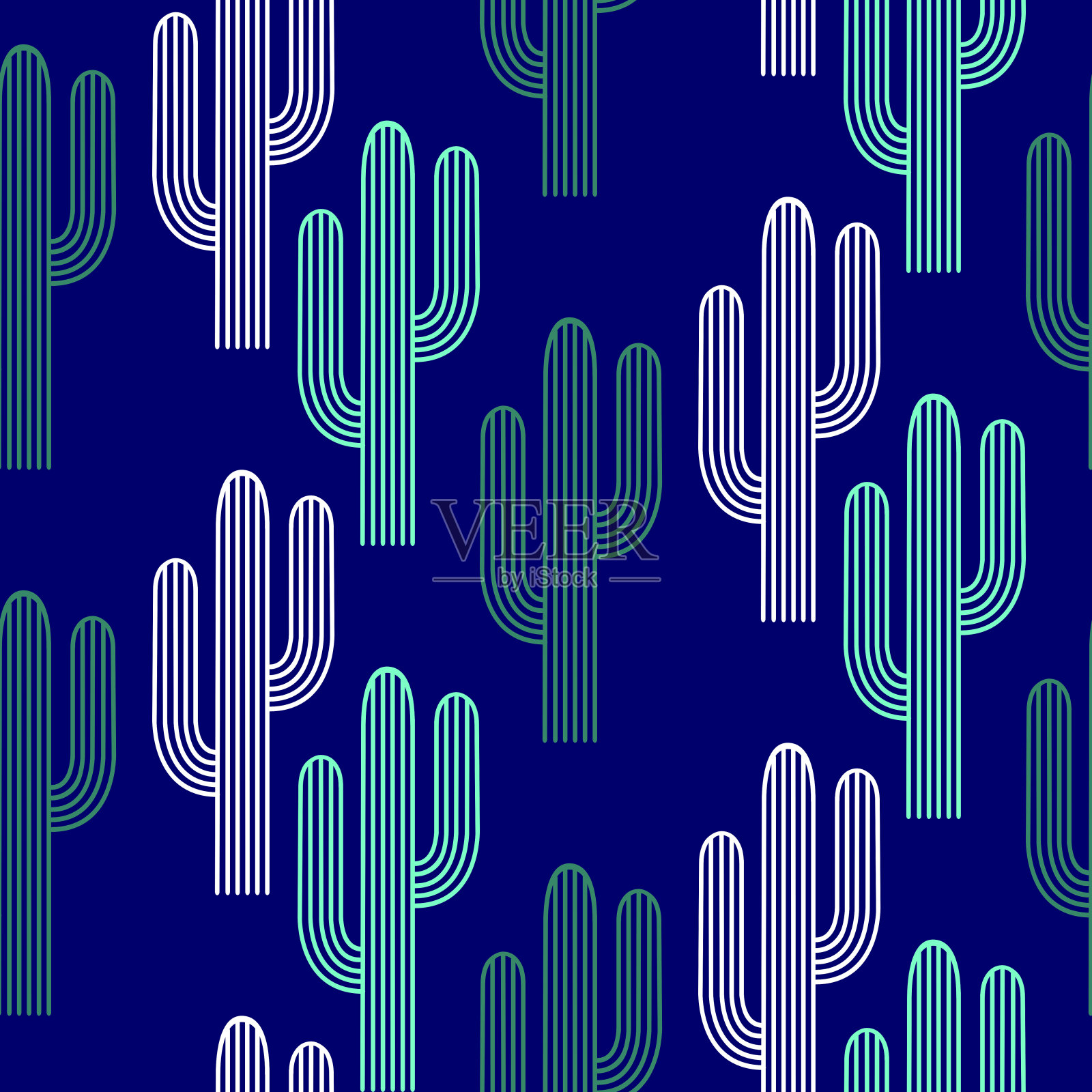 仙人掌无缝模式插画图片素材