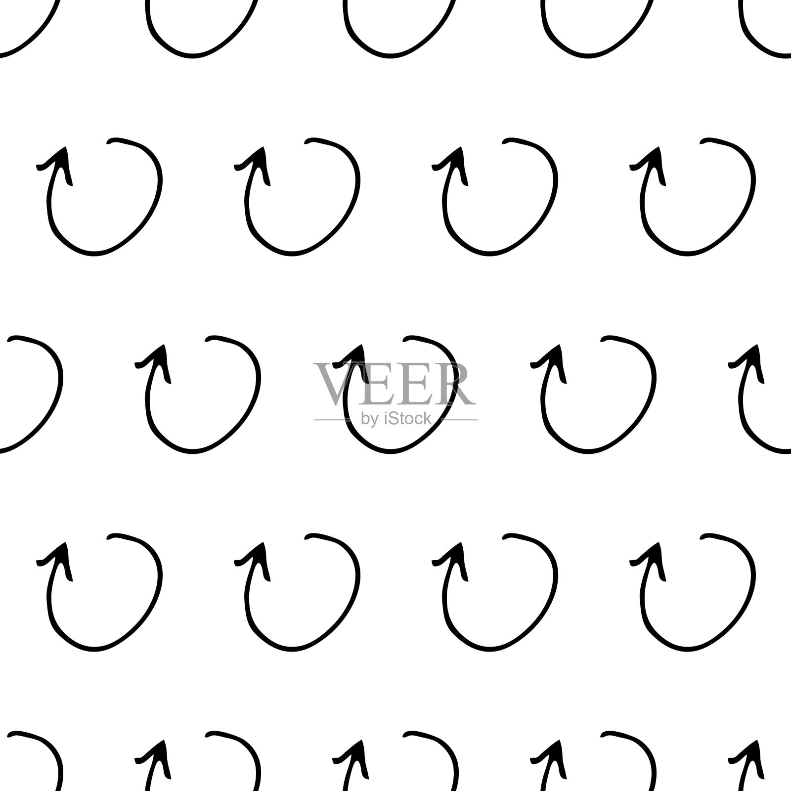 无缝图案与黑色铅笔笔触插画图片素材