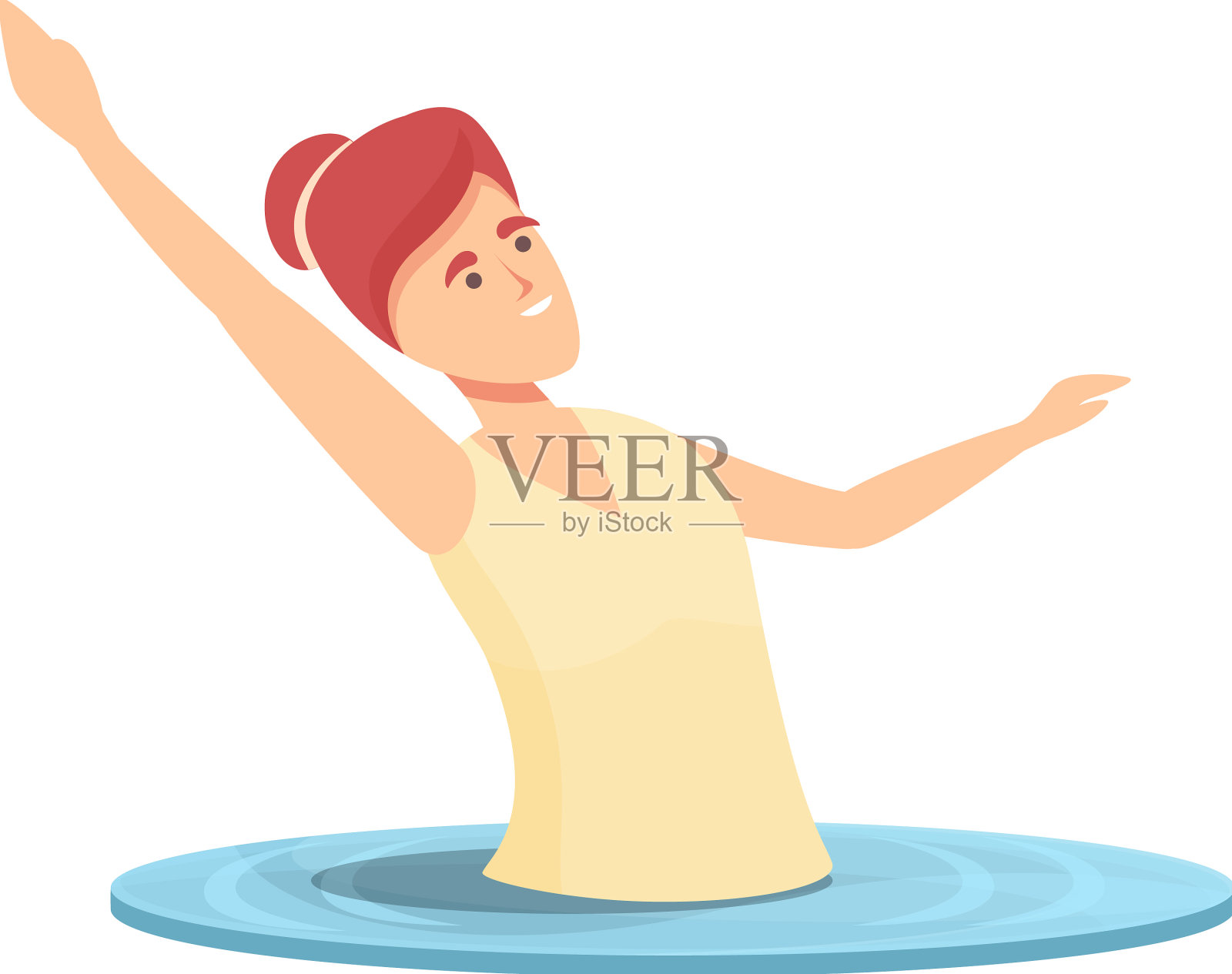 游泳跳水图标卡通同步设计元素图片