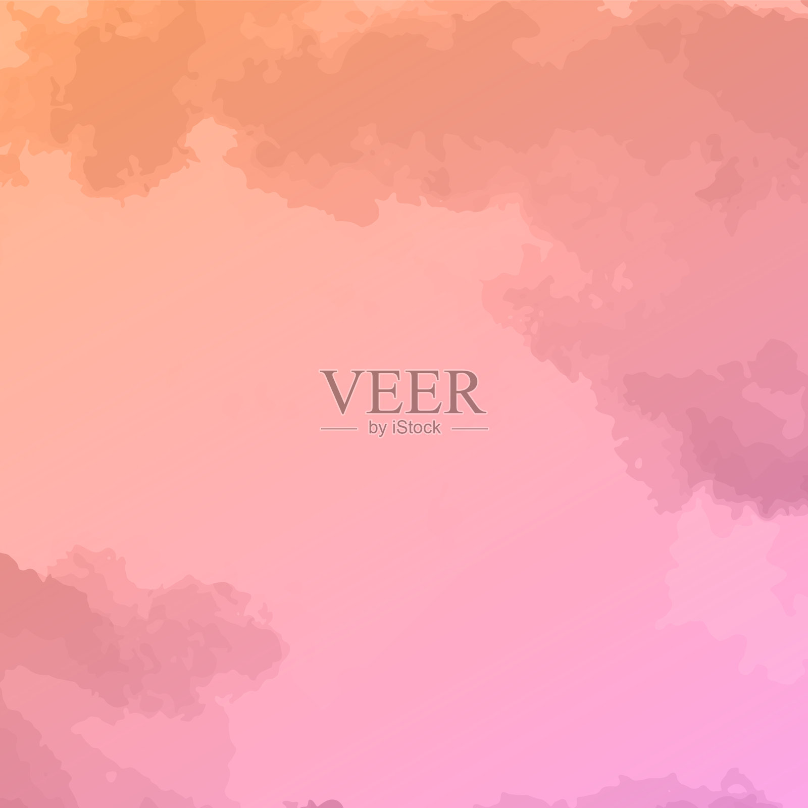 粉色水彩背景与滴墨渍和插画图片素材