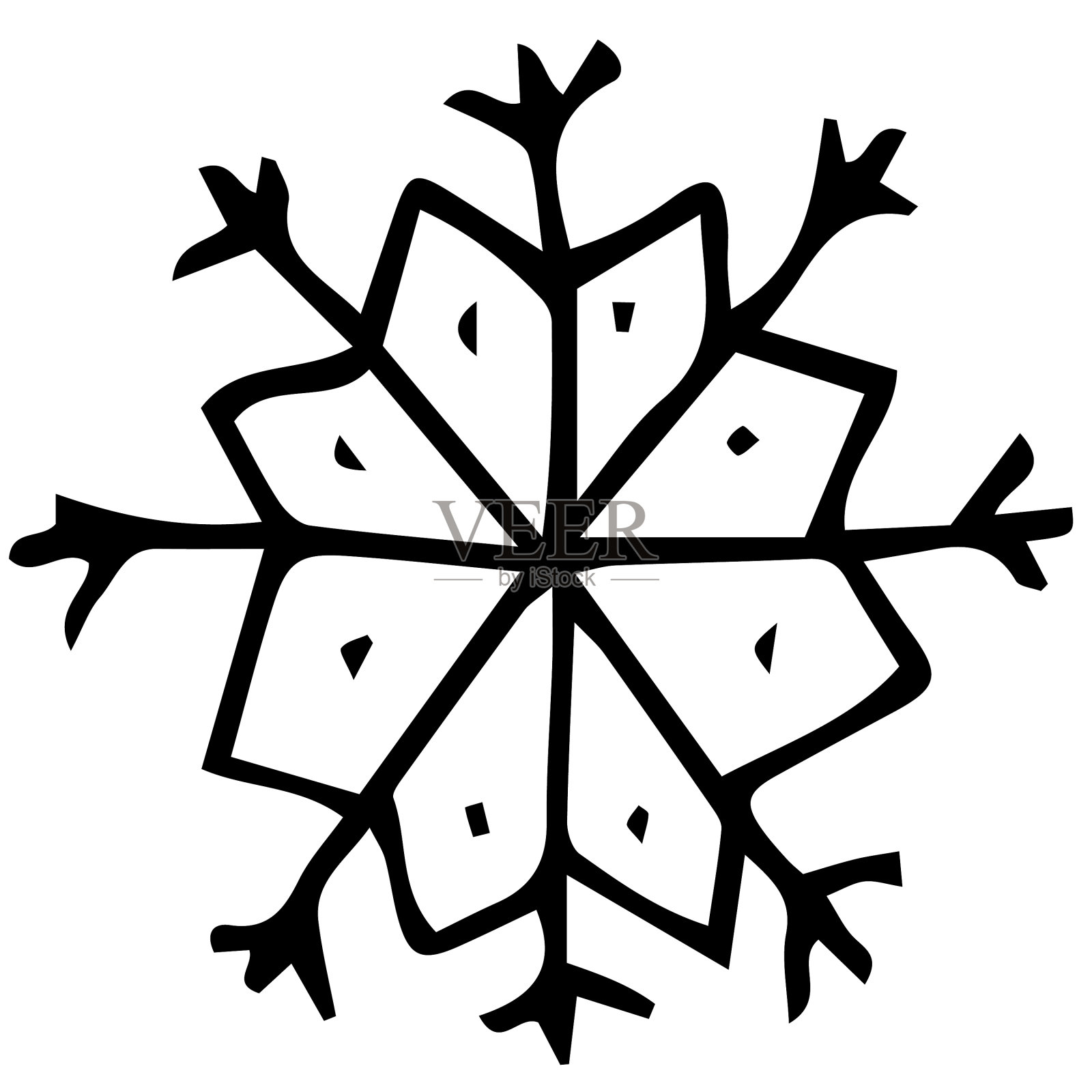 圣诞雪花黑设计元素图片