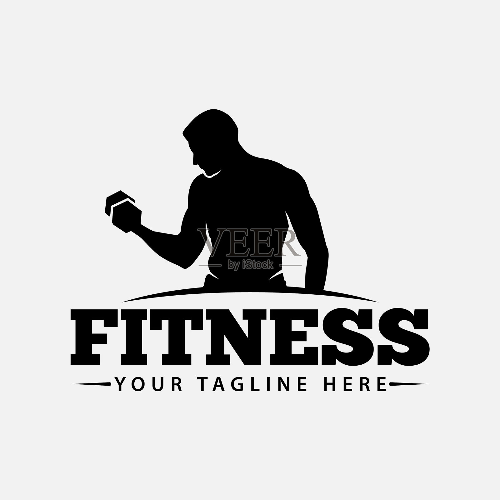 健身标志设计插画图片素材