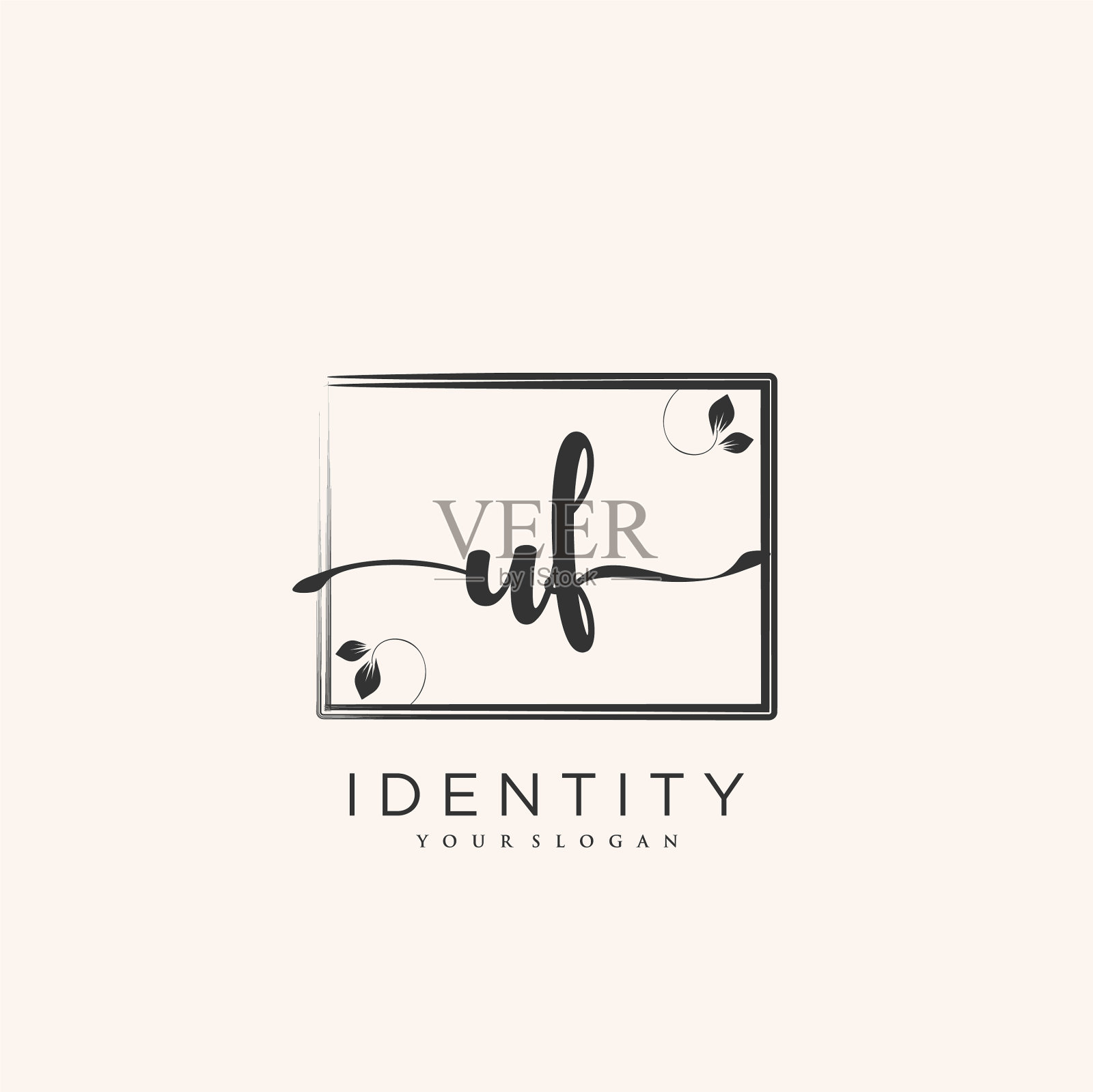 Uf手写婚礼标志初始签名插画图片素材