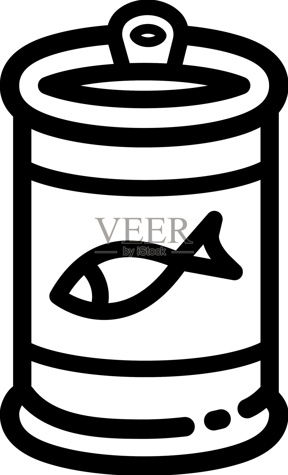 鱼可以简单地排成图标轮廓的鱼罐头设计元素图片