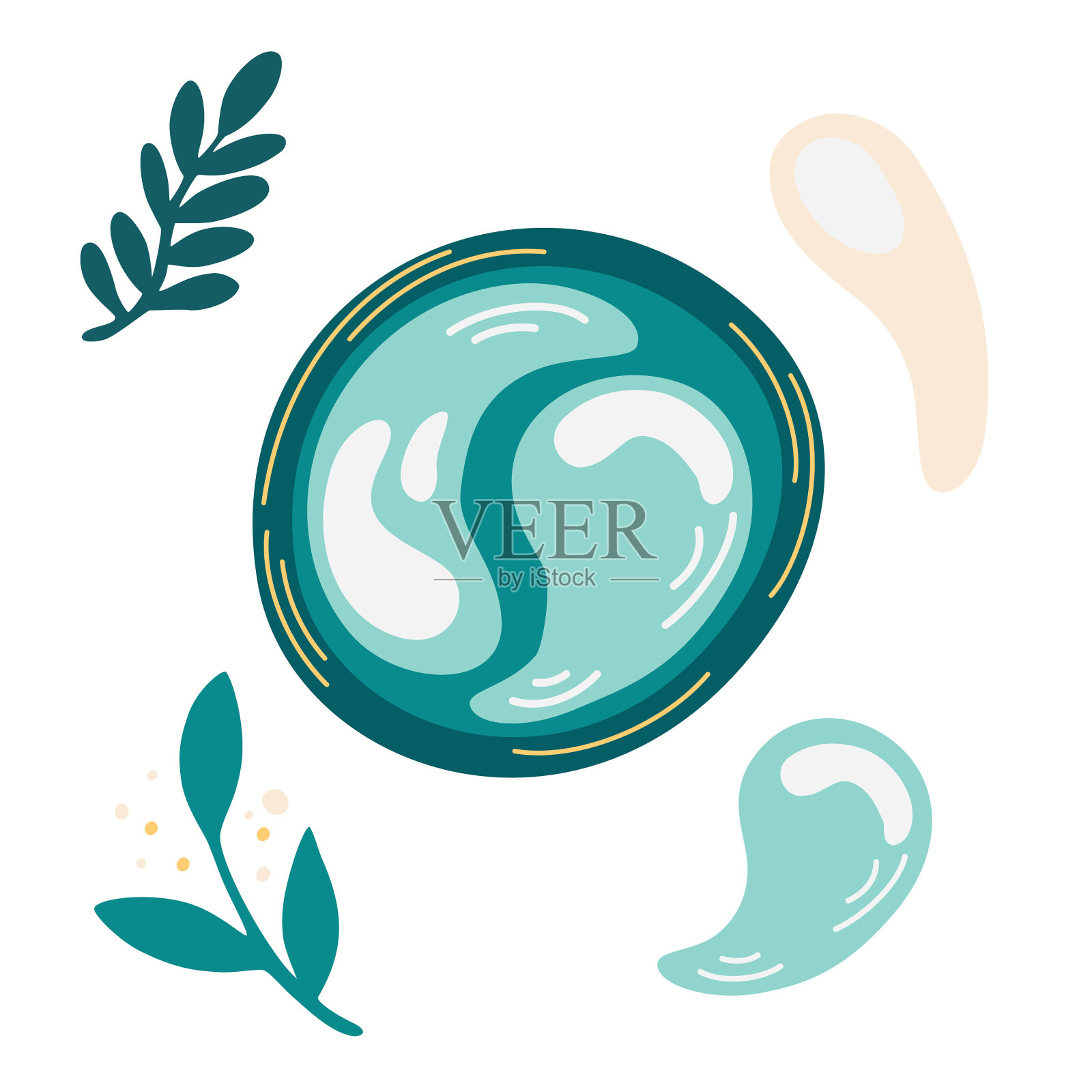 眼罩水凝胶眼罩在眼部皮肤下插画图片素材