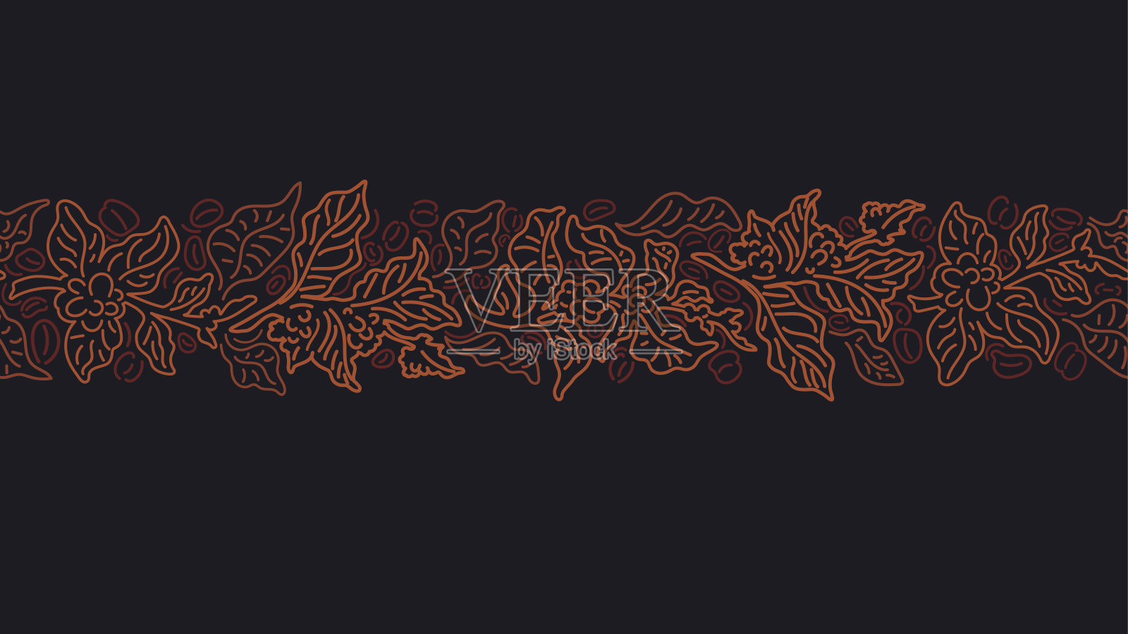 咖啡图形打印矢量无缝图案，艺术插画图片素材