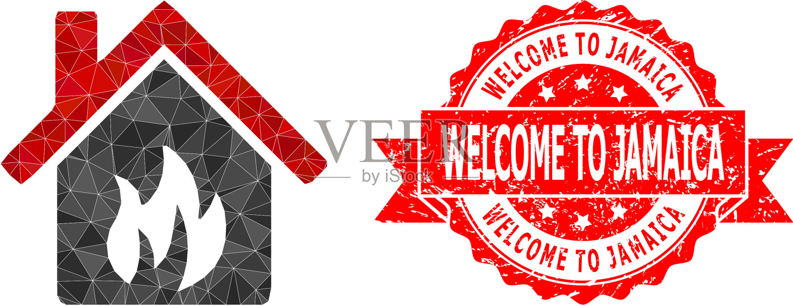 欢迎来到牙买加海豹和厨房插画图片素材