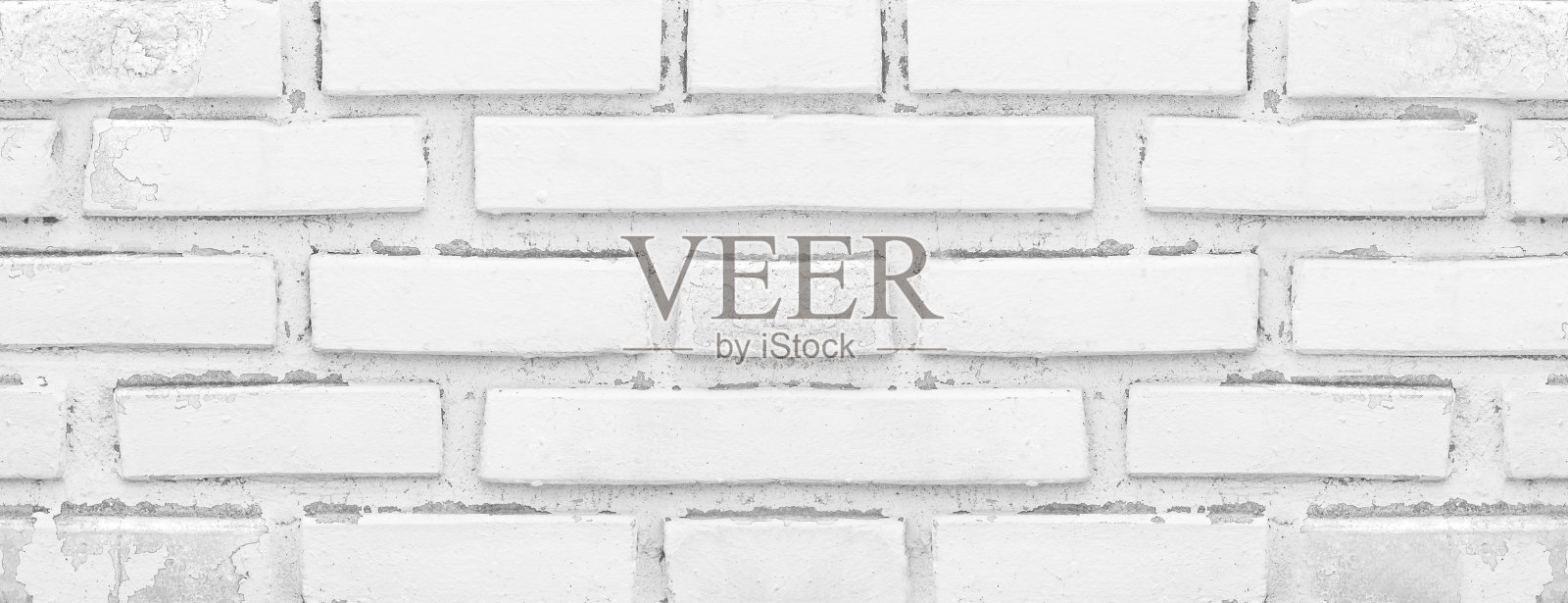 全景白石砖墙无缝背景照片摄影图片