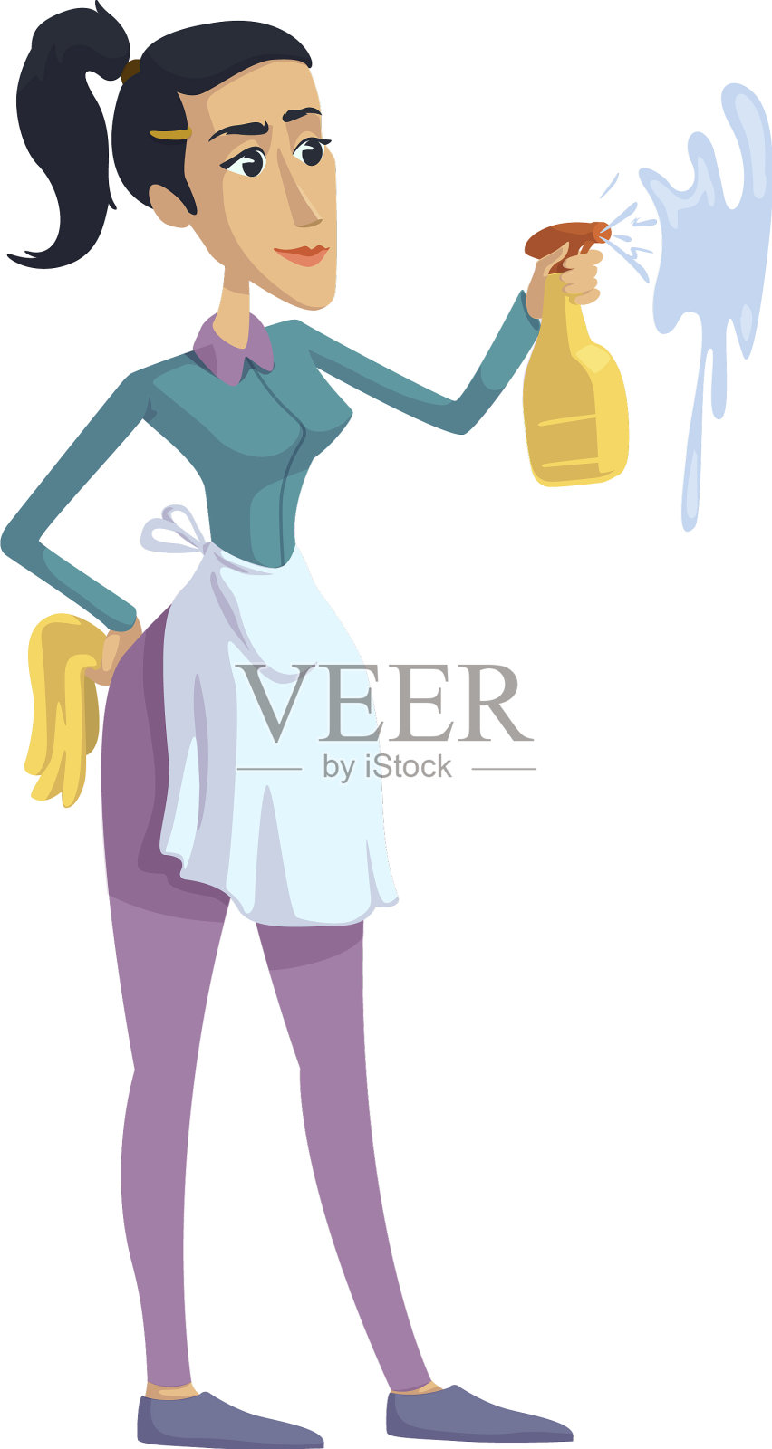 女人清洁完美主义家庭主妇平设计元素图片