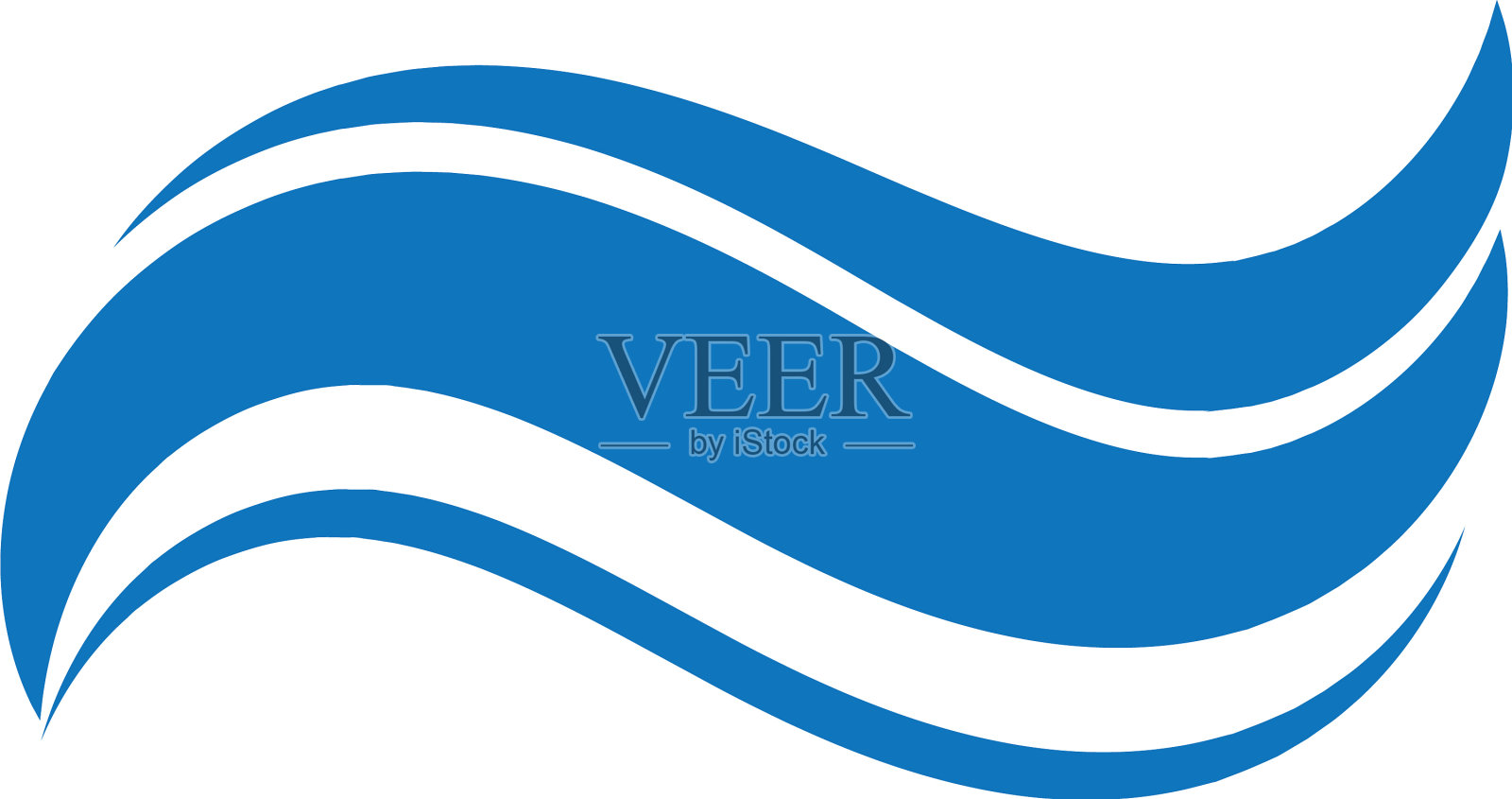 水波符号和图标标志模板插画图片素材