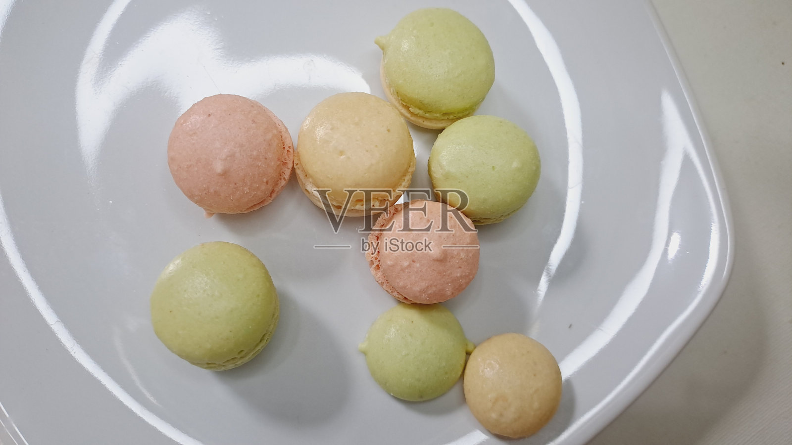 迷你蛋白杏仁饼干照片摄影图片