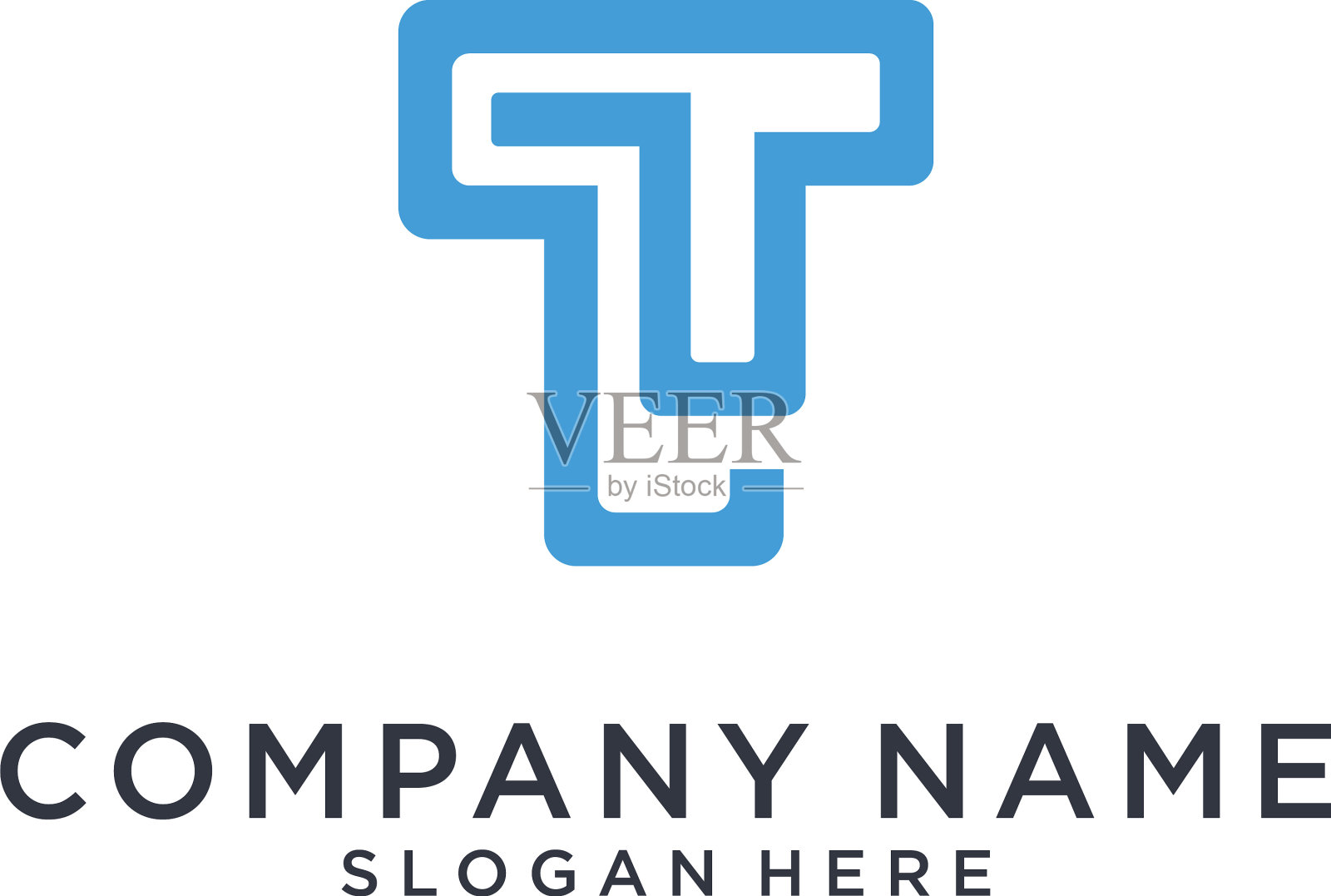 T或tt字母标志设计模板插画图片素材