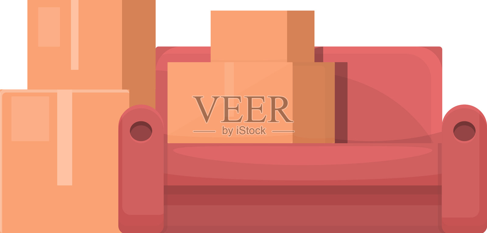 搬迁沙发盒子图标卡通屋设计元素图片