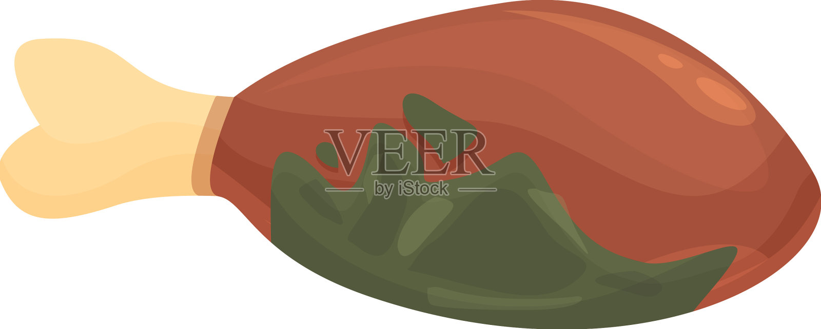 被污染的肉类图标卡通细菌设计元素图片