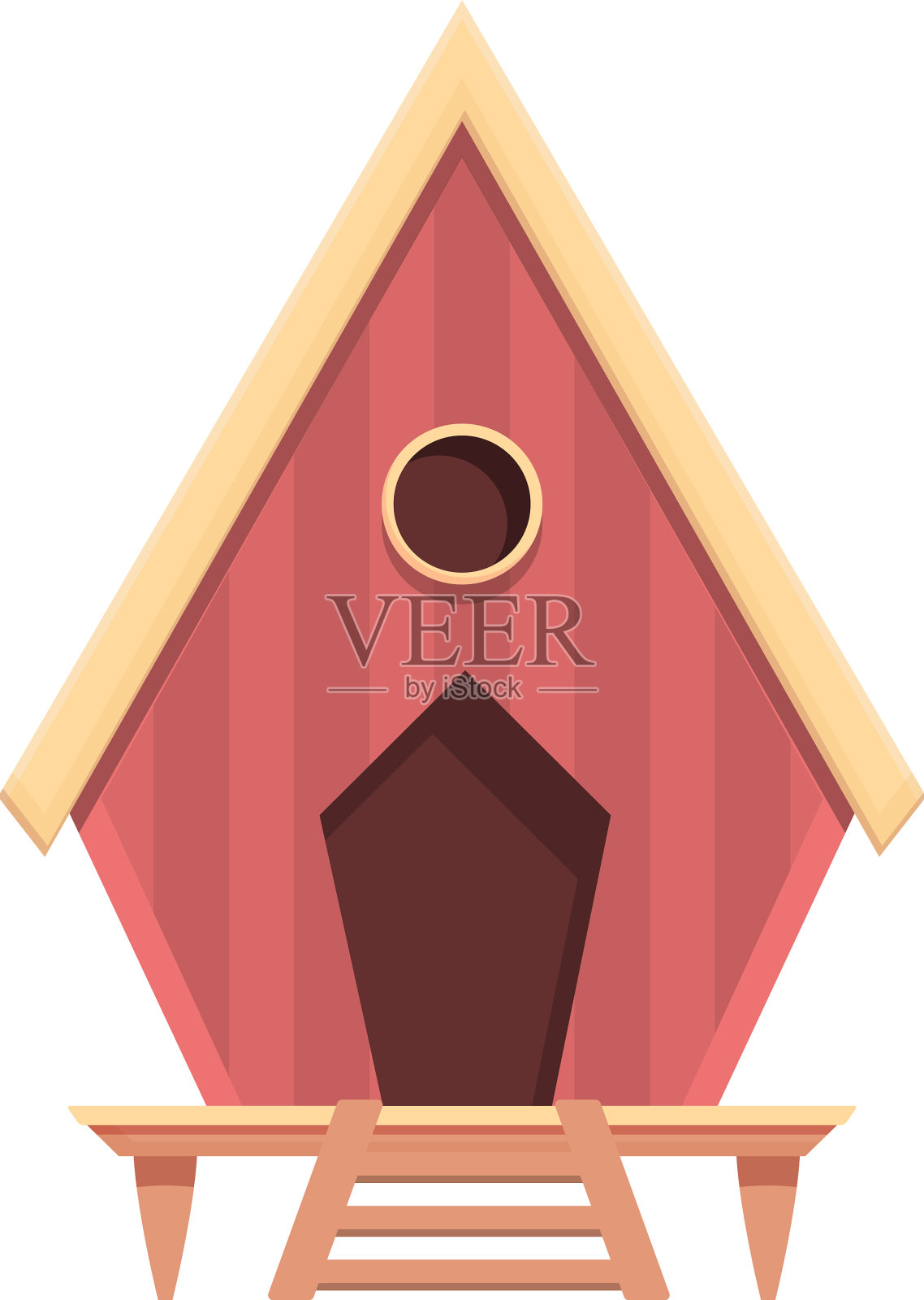 平房小屋图标卡通海景别墅设计元素图片