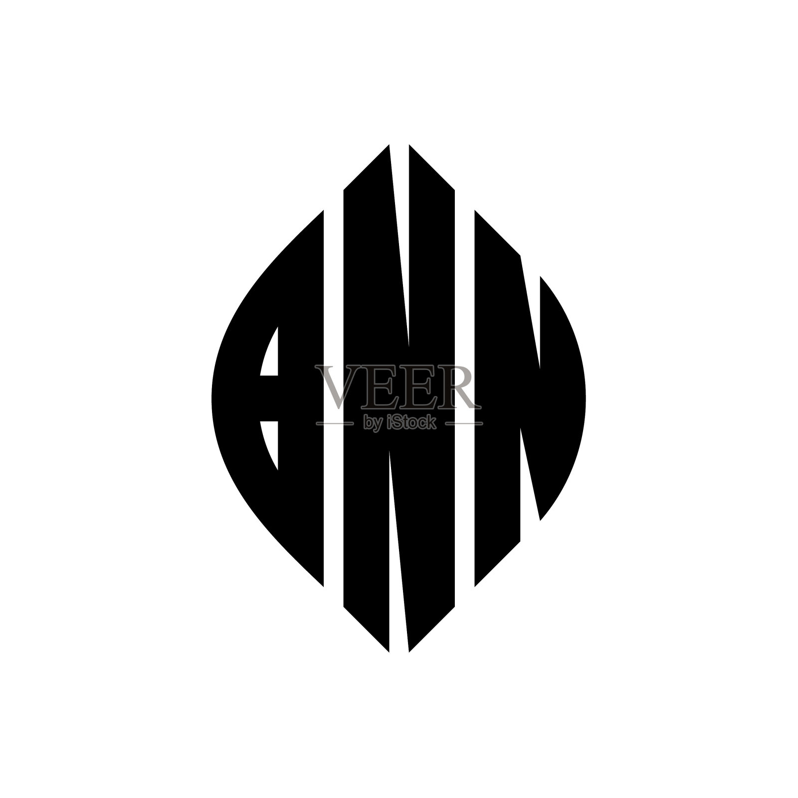 BNN圆形字母标志设计用圆形和插画图片素材