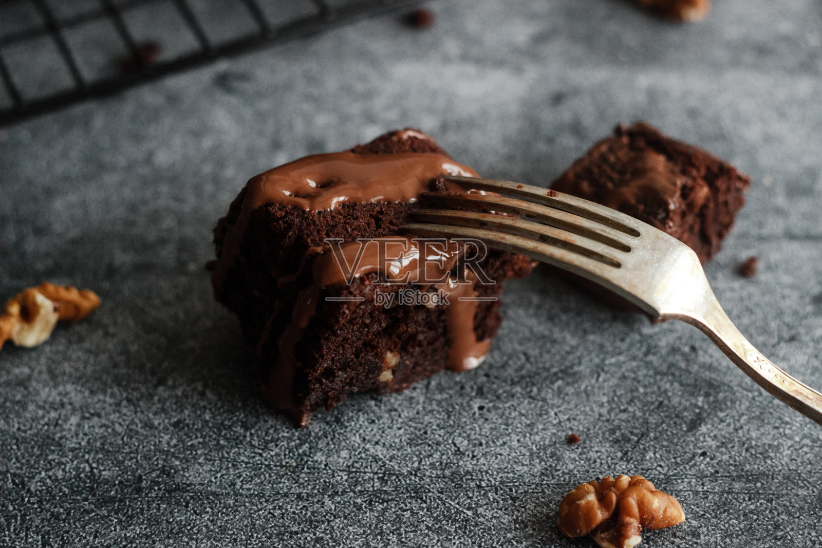 美味的巧克力布朗尼照片摄影图片