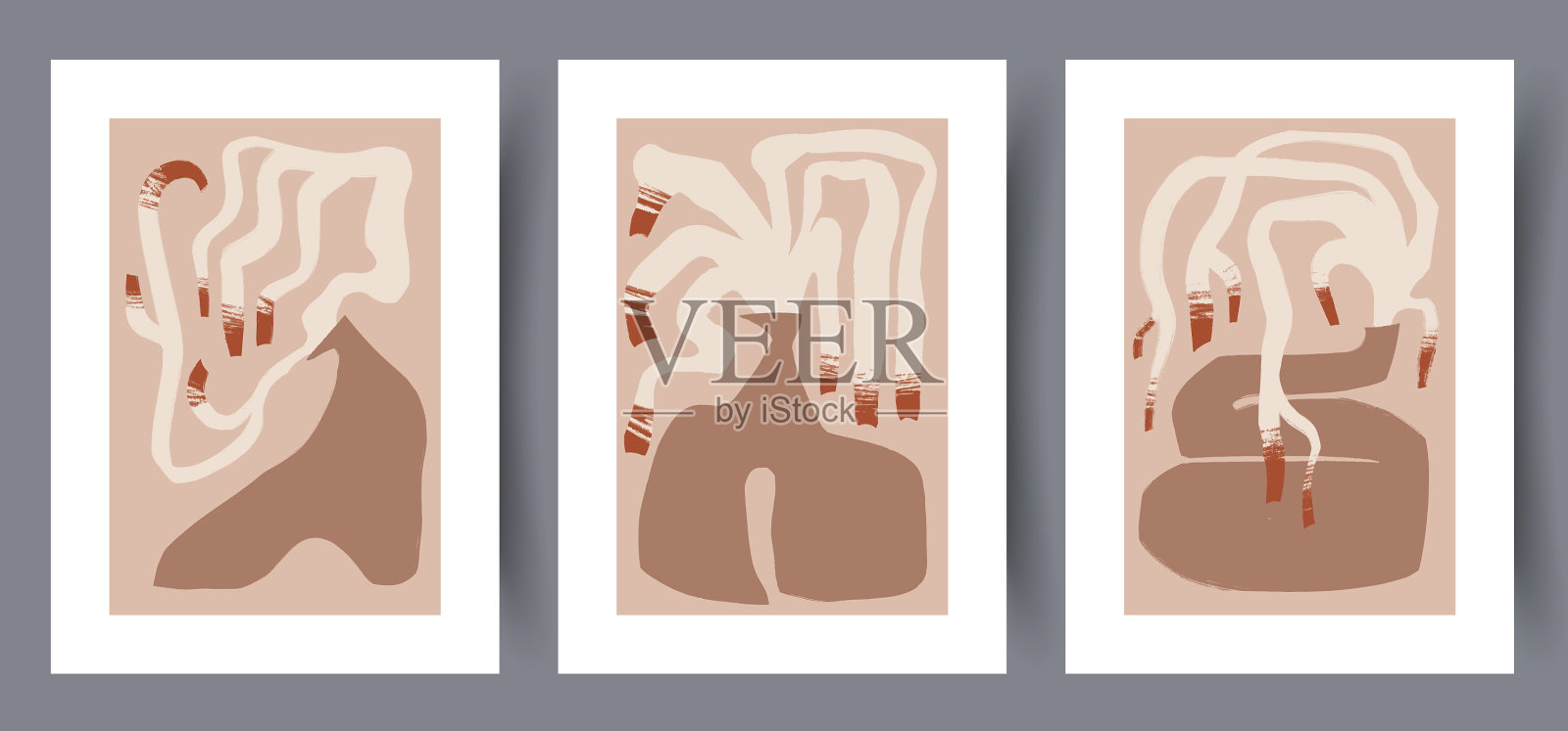 可印刷的墙艺术海报集插画图片素材