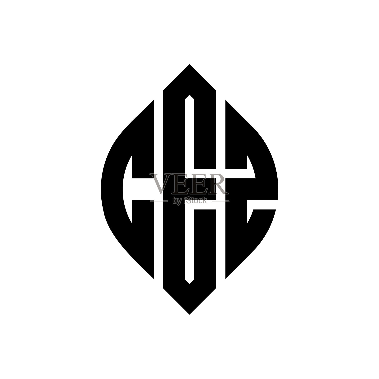 Cez圆形字母标志设计用圆形和插画图片素材