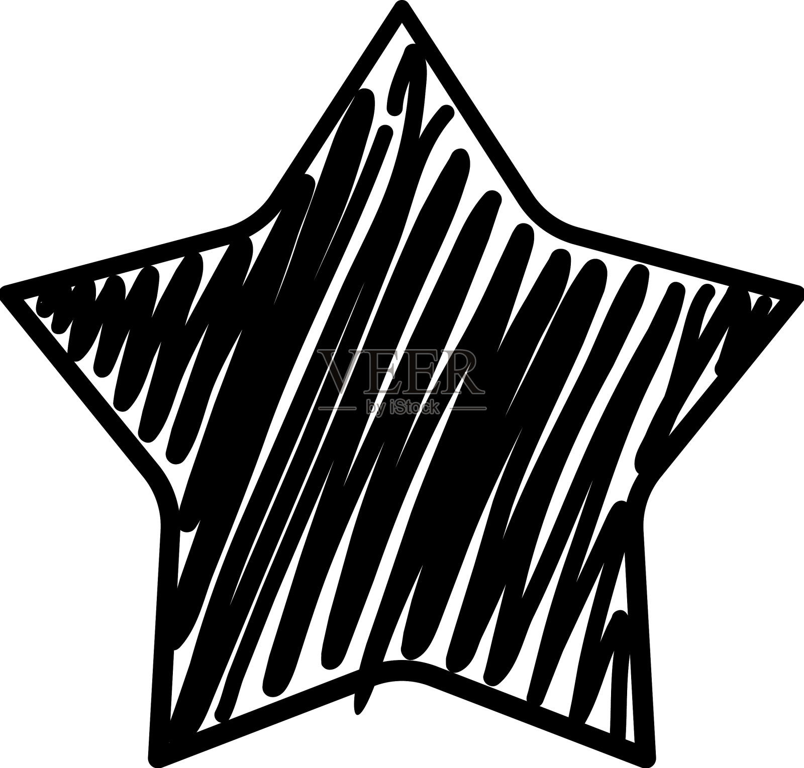 素描星可爱星形黑色星爆设计元素图片