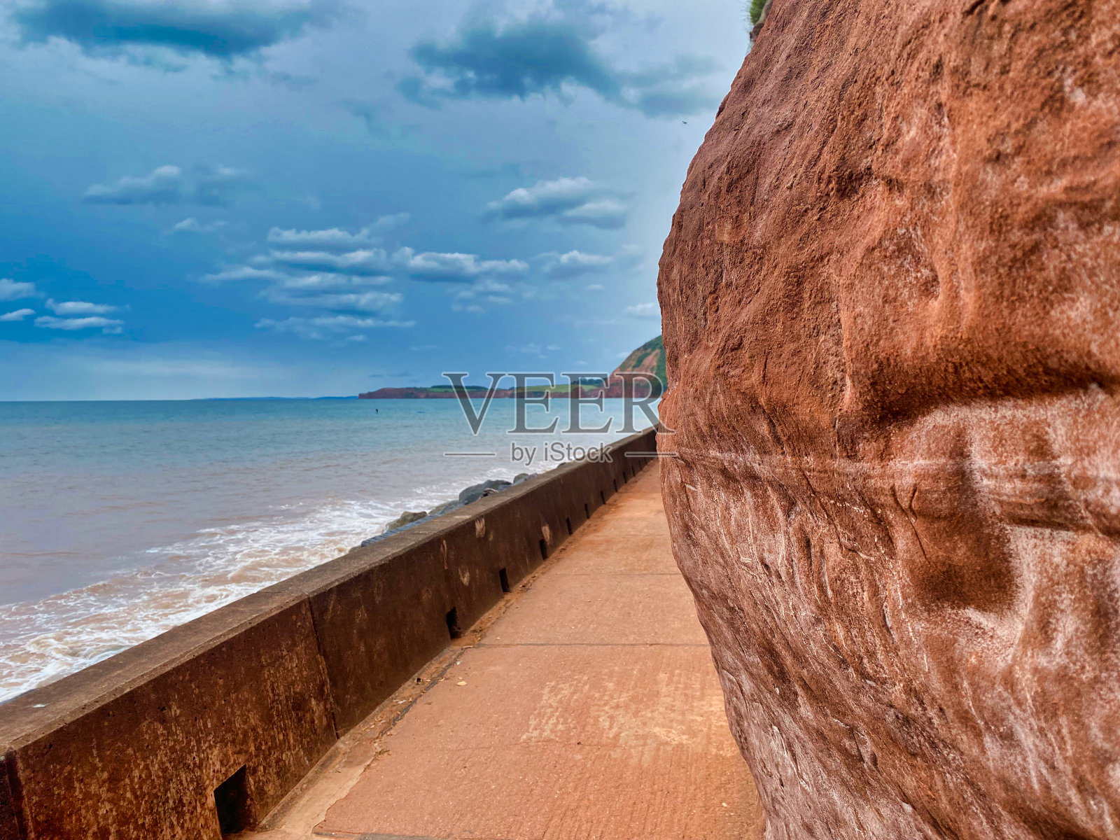英国德文郡的锡德茅斯海滩照片摄影图片
