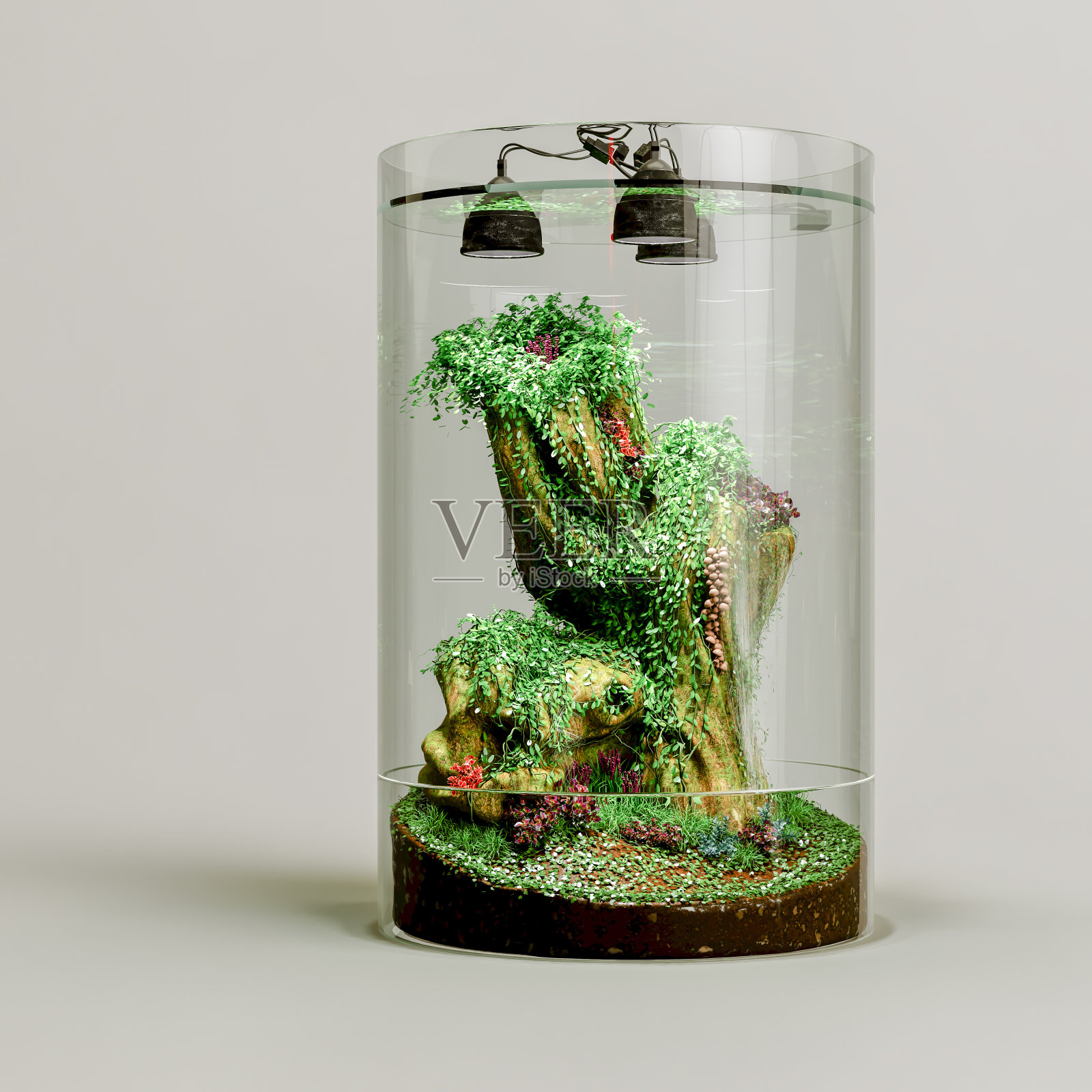 在白色背景上孤立的生态系统的3d插图照片摄影图片