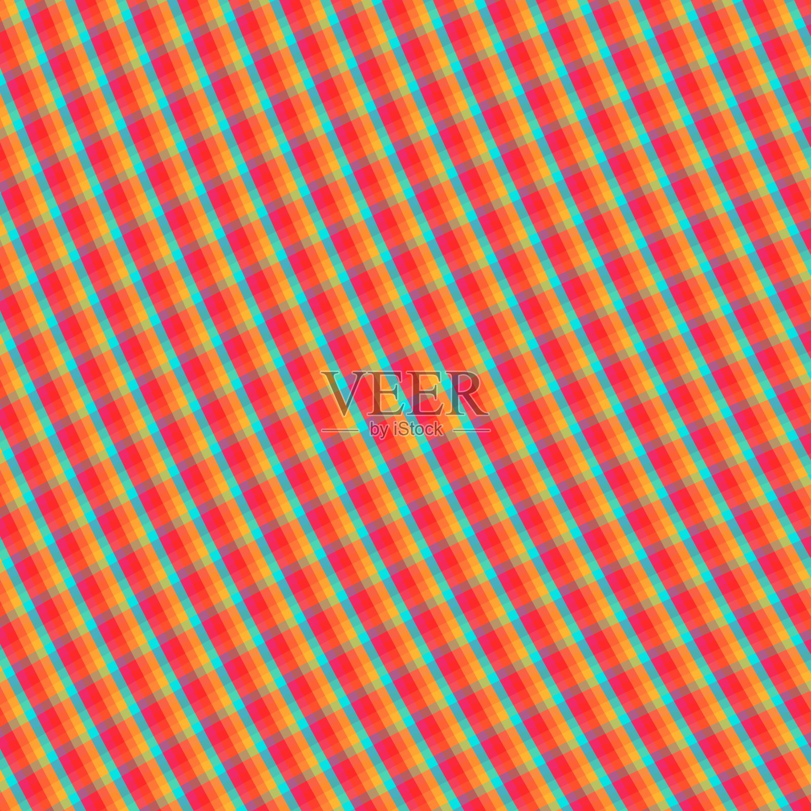 美丽的插图抽象方形方格纹理的服装面料印花格子图案在彩色的背景插画图片素材