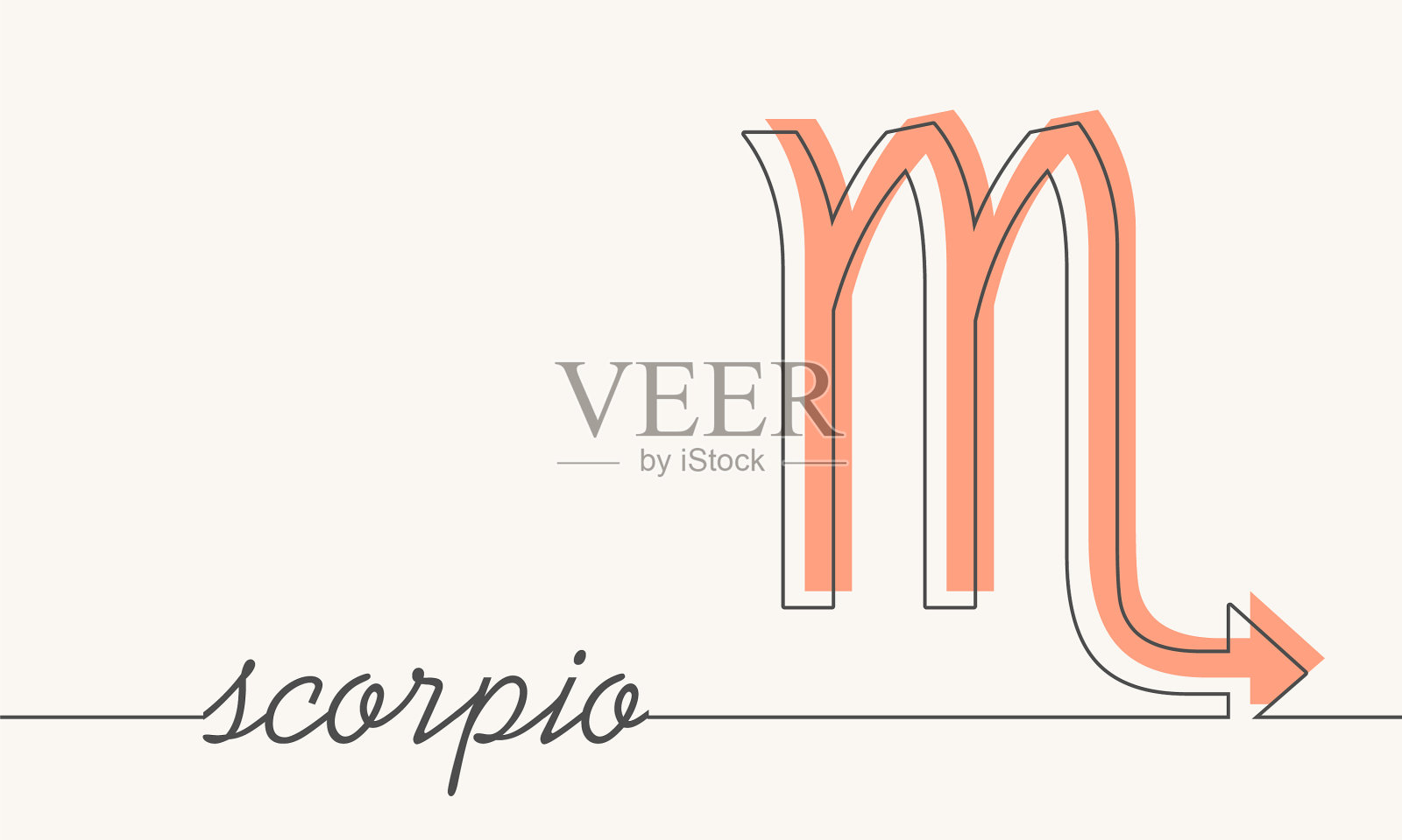 蝎子的生肖符号图标在细线风格插画图片素材