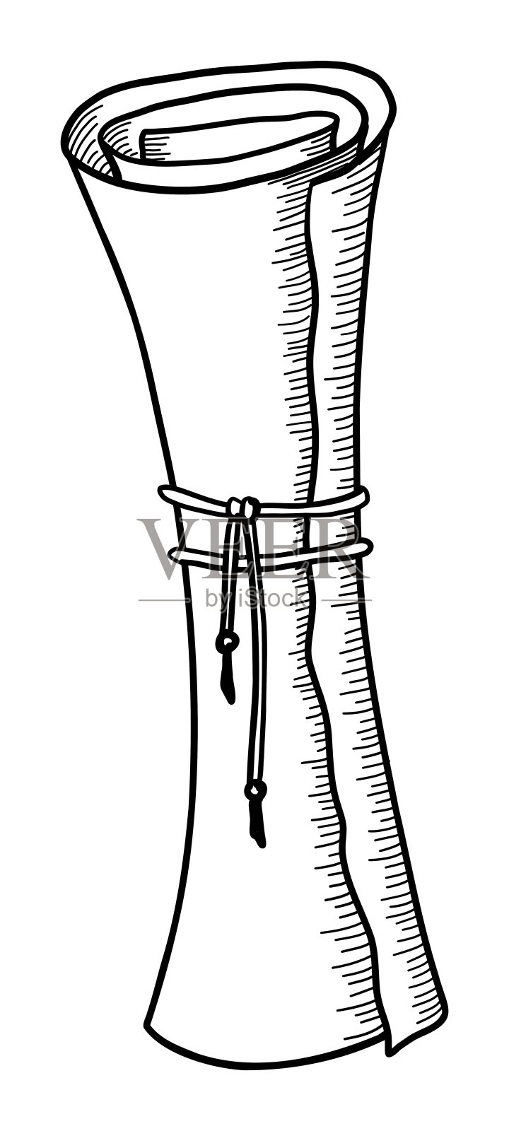 矢量纸卷孤立在白底。手绘涂鸦设计元素图片